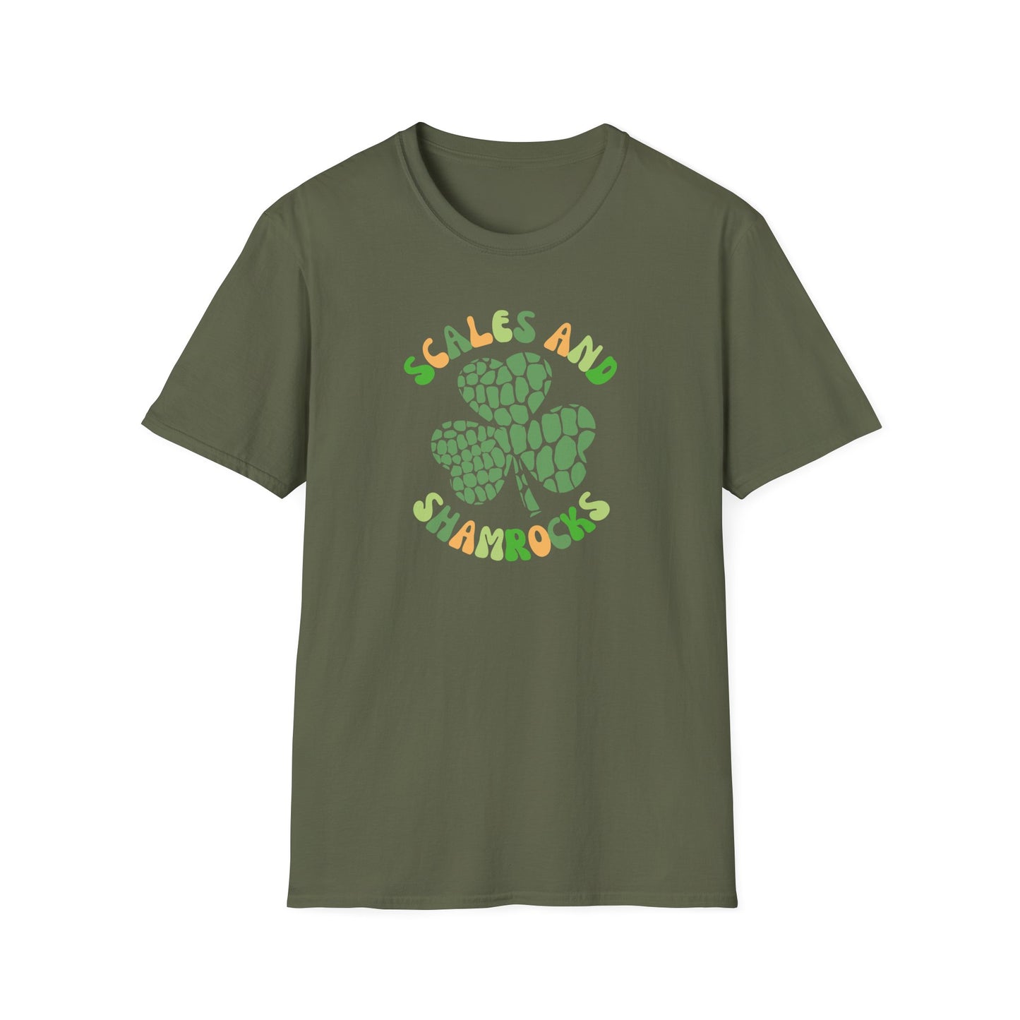 Scales And Shamrocks T-Shirt, Reptile St Patrick’s Day Shirt, Snake Skin Shamrock Tee, Lizard Lover Gift, Irish Party Shirt