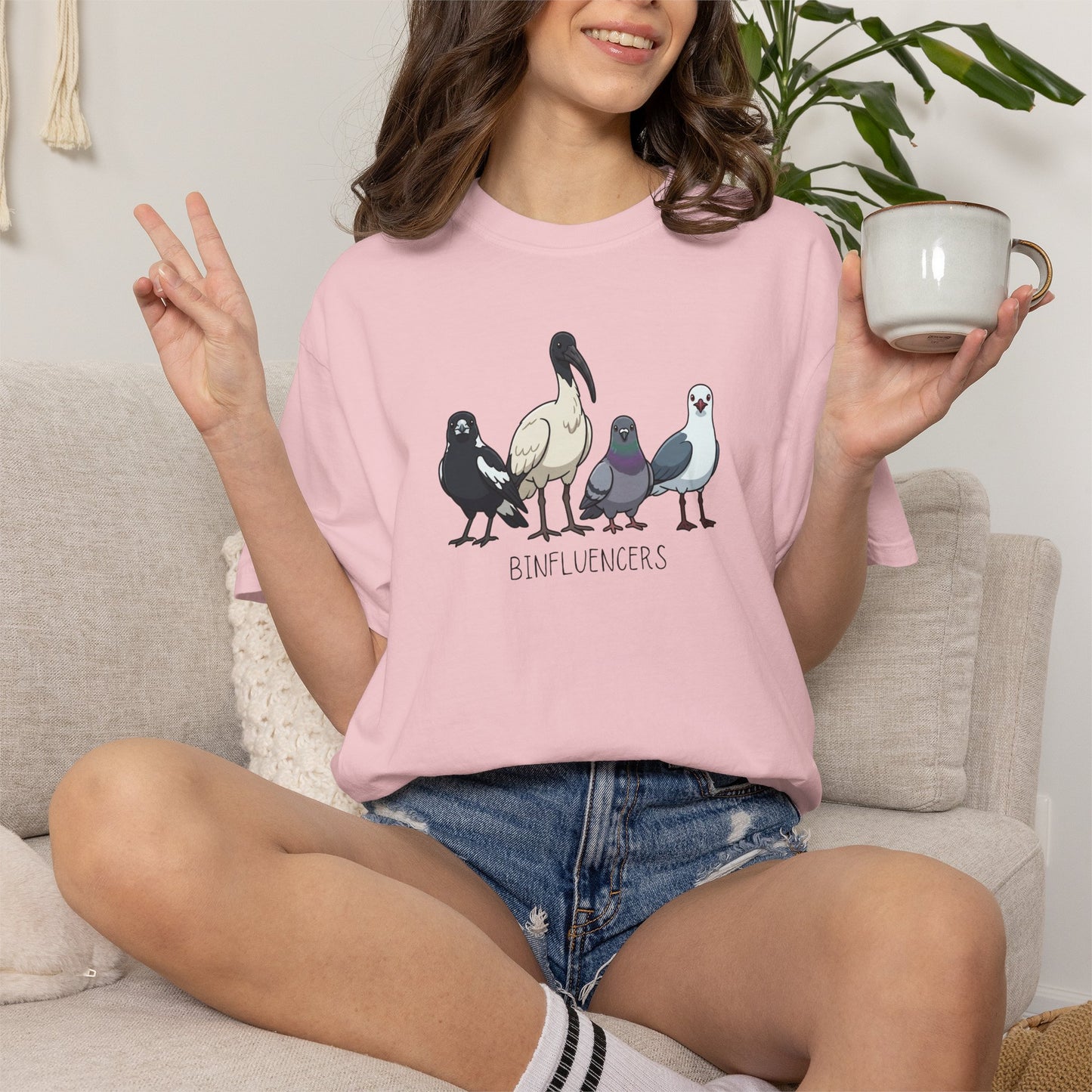Binfluencers Bird Shirt, Australian Bird Tee, Comfort Colors Bin Chicken Shirt, Ibis Magpie Pigeon Seagull Graphic Tee, Bird Lover Gift