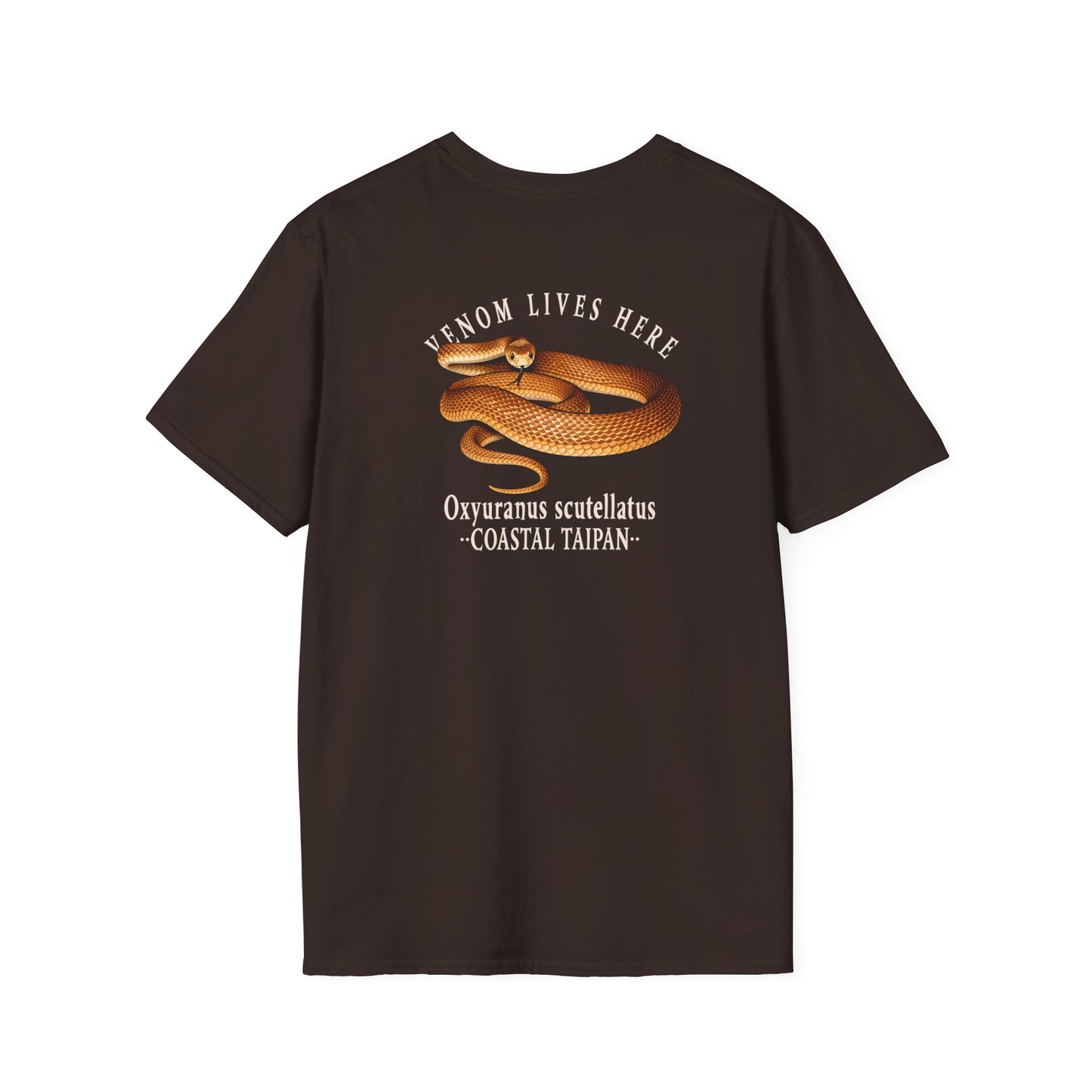 Coastal Taipan T-Shirt, Venom Lives Here Shirt, Double Sided Snake Tee, Australian Reptile Shirt, Snake Lover Gift, Herping Tee