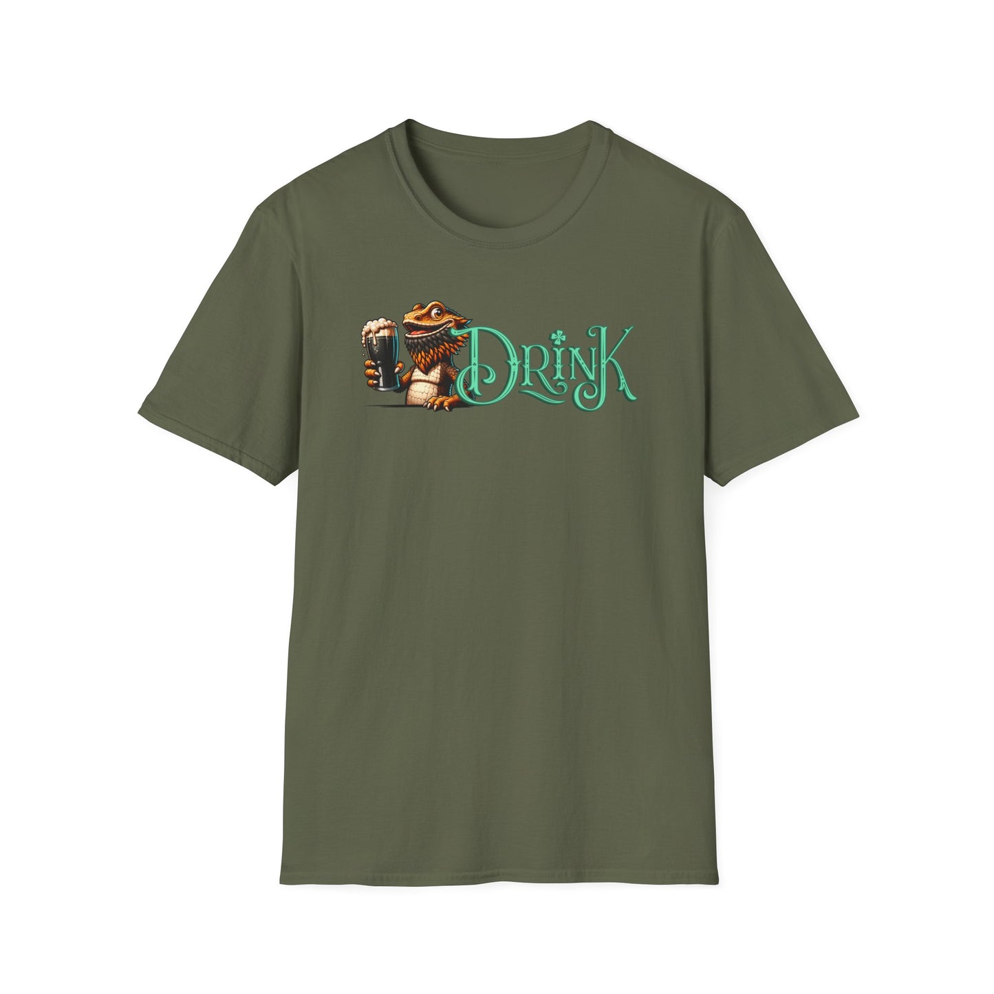 Bearded Dragon St Patrick’s Day T-Shirt, Reptile Lover Shirt, Lizard Drinking Tee, St Paddy’s Day Party Shirt, Green Beer Tee