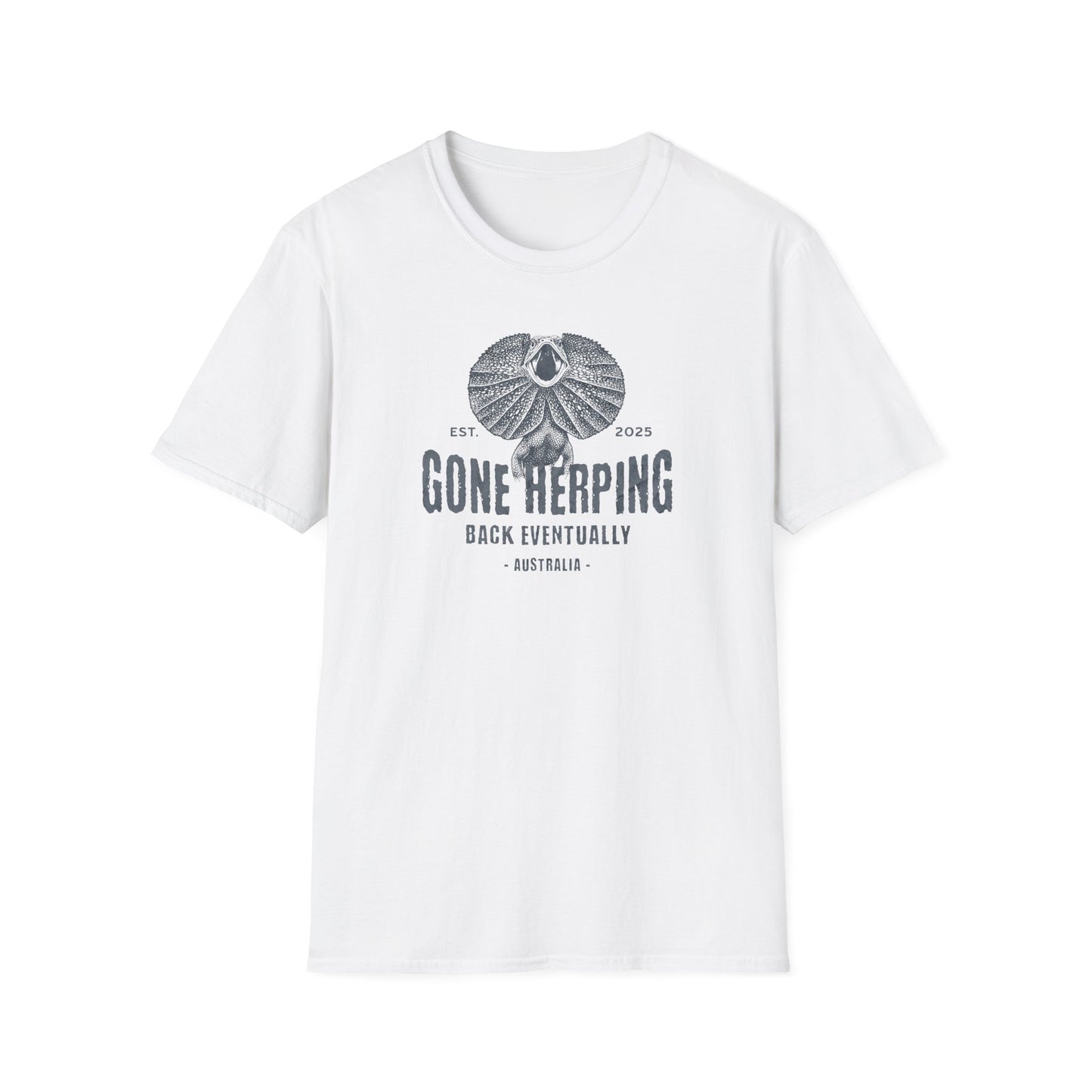Frilled Lizard Gone Herping T-Shirt, Reptile Lover Shirt, Field Herping Tee, Frill Neck Lizard Gift, Australian Wildlife Graphic Tee