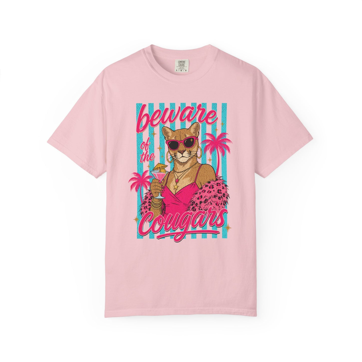 Beware of the Cougars Shirt, Funny Cougar Summer Tee, Comfort Colors Cougar T Shirt, Retro Beach Party Shirt, Girls Night Graphic Tee