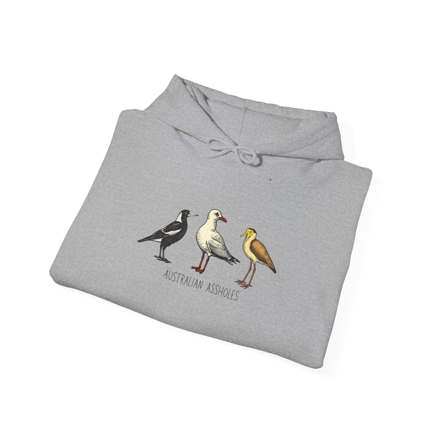 Australian Assholes Hoodie, Funny Australian Bird Hoodie, Magpie Hoodie, Bin Chicken Hoodie, Seagull Hoodie, Aussie Humor Sweatshirt, Bird Nerd Hoodie