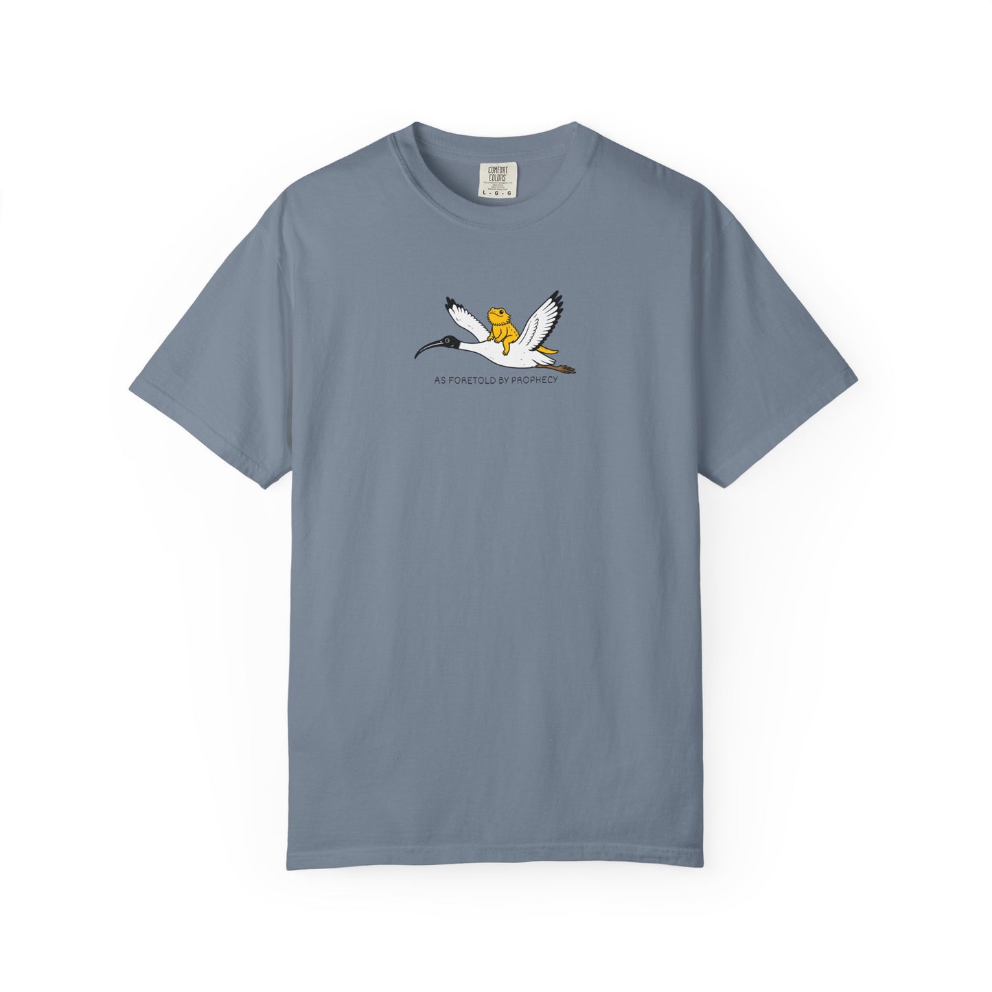 Bearded Dragon Riding Ibis Shirt, As Foretold By Prophecy Tee, Funny Australian Animal Shirt, Bin Chicken Meme Shirt, Comfort Colors Tee