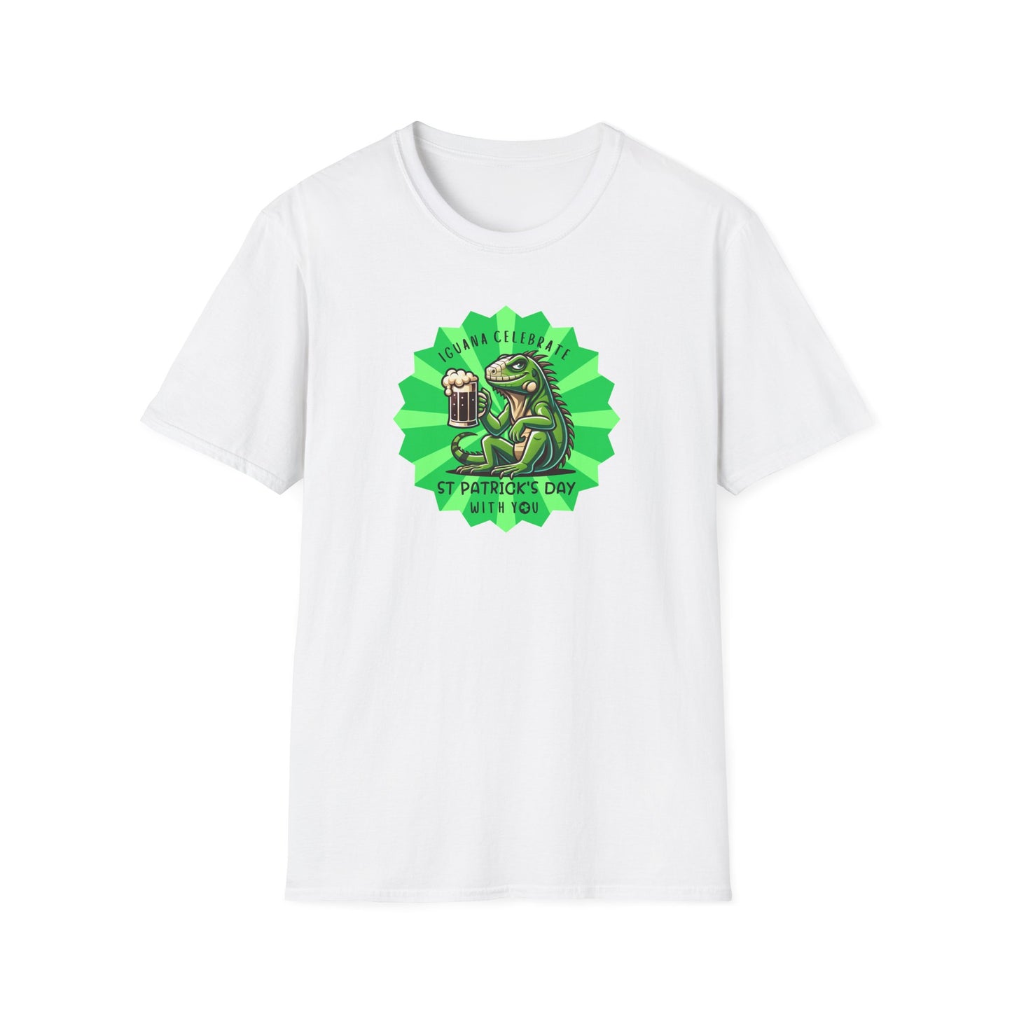 Iguana St Patrick’s Day T-Shirt, Iguana Celebrate Shirt, Reptile Lover Tee, St Paddy’s Day Shirt, Green Beer Party Tee