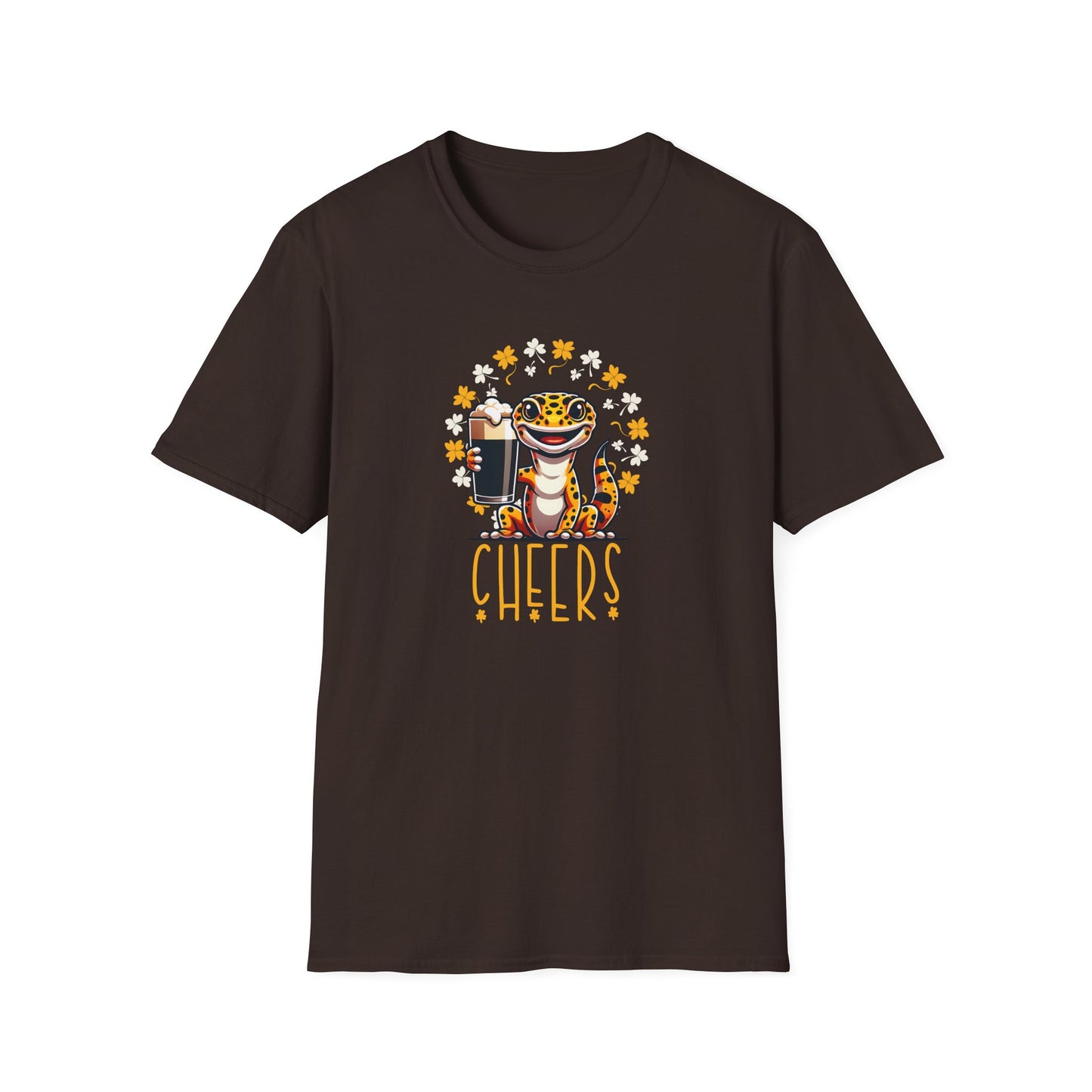 Leopard Gecko St Patrick’s Day T-Shirt, Gecko Cheers Shirt, Reptile Lover Tee, Lizard Beer Party Shirt, St Paddy’s Day Gift