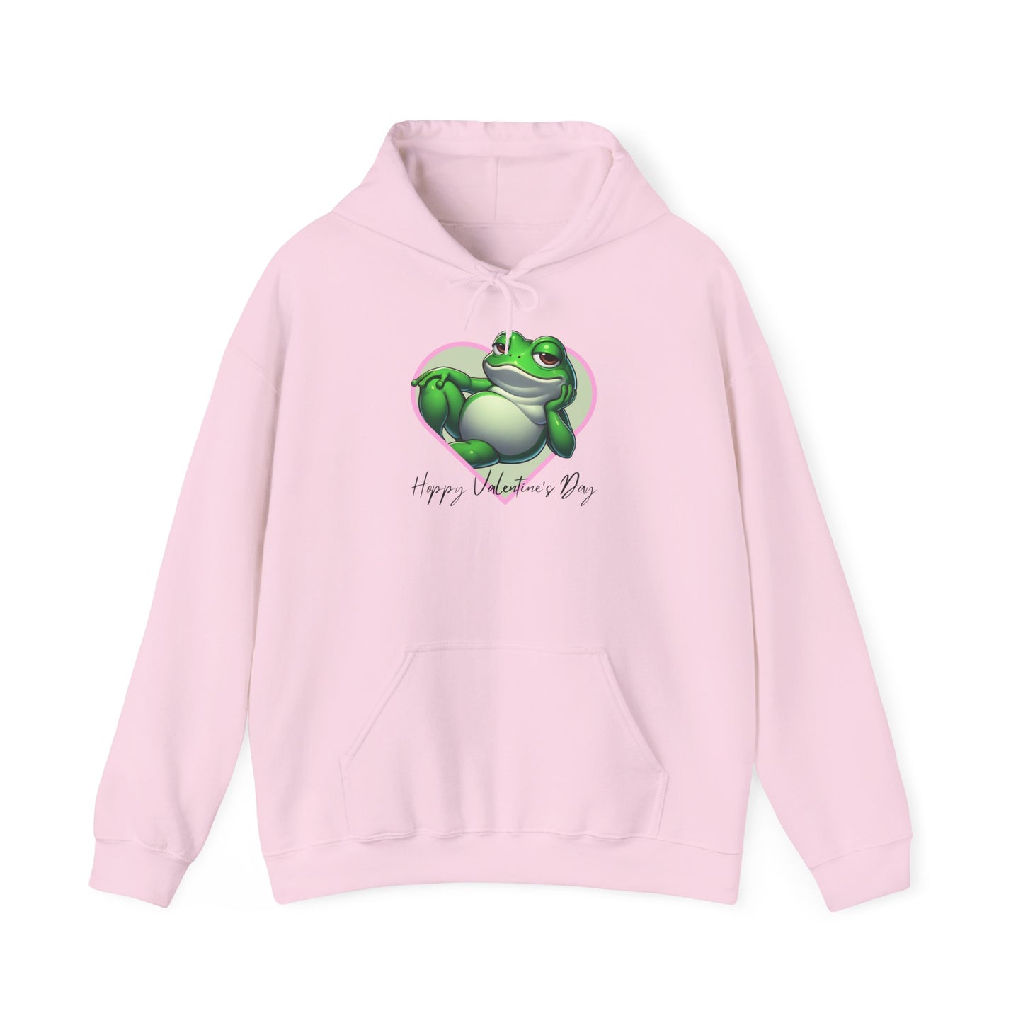 Hoppy Valentine's Day Frog Unisex Hooded Sweatshirt, Frog lover gift, Pet valentine's hoodie, reptile keeper, frog mama