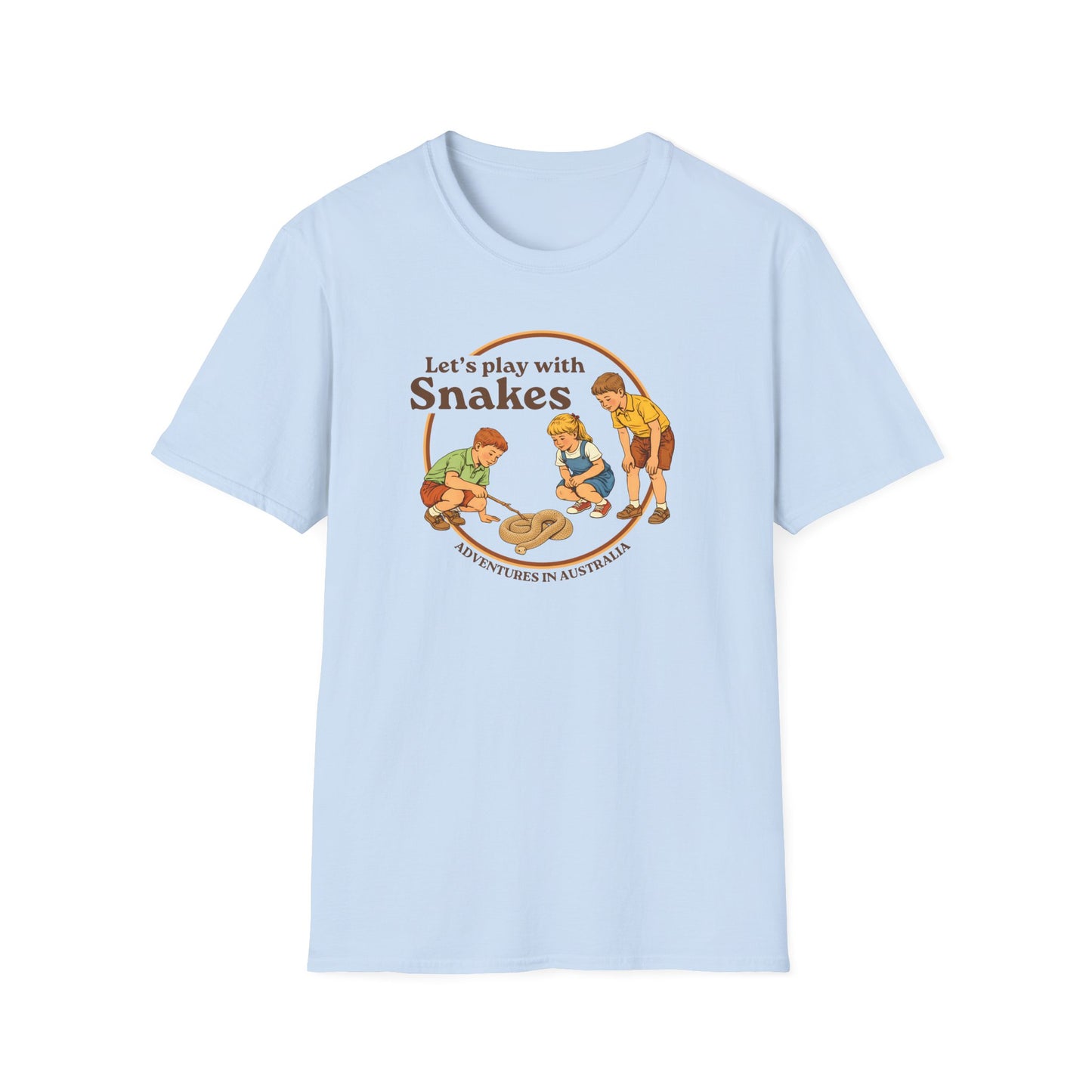 Lets Play With Snakes T-Shirt, Funny Snake Shirt, Australian Wildlife Tee, Herpetology Humor Shirt, Retro Kids Snake Shirt, Aussie Snake Tee