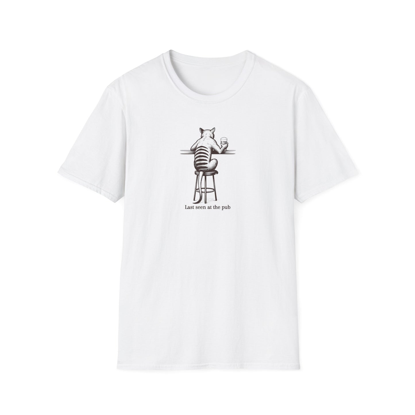 Funny Thylacine T-Shirt, Last Seen at the Pub Shirt, Tasmanian Tiger Tee, Extinct Animal Shirt, Australian Wildlife T-Shirt