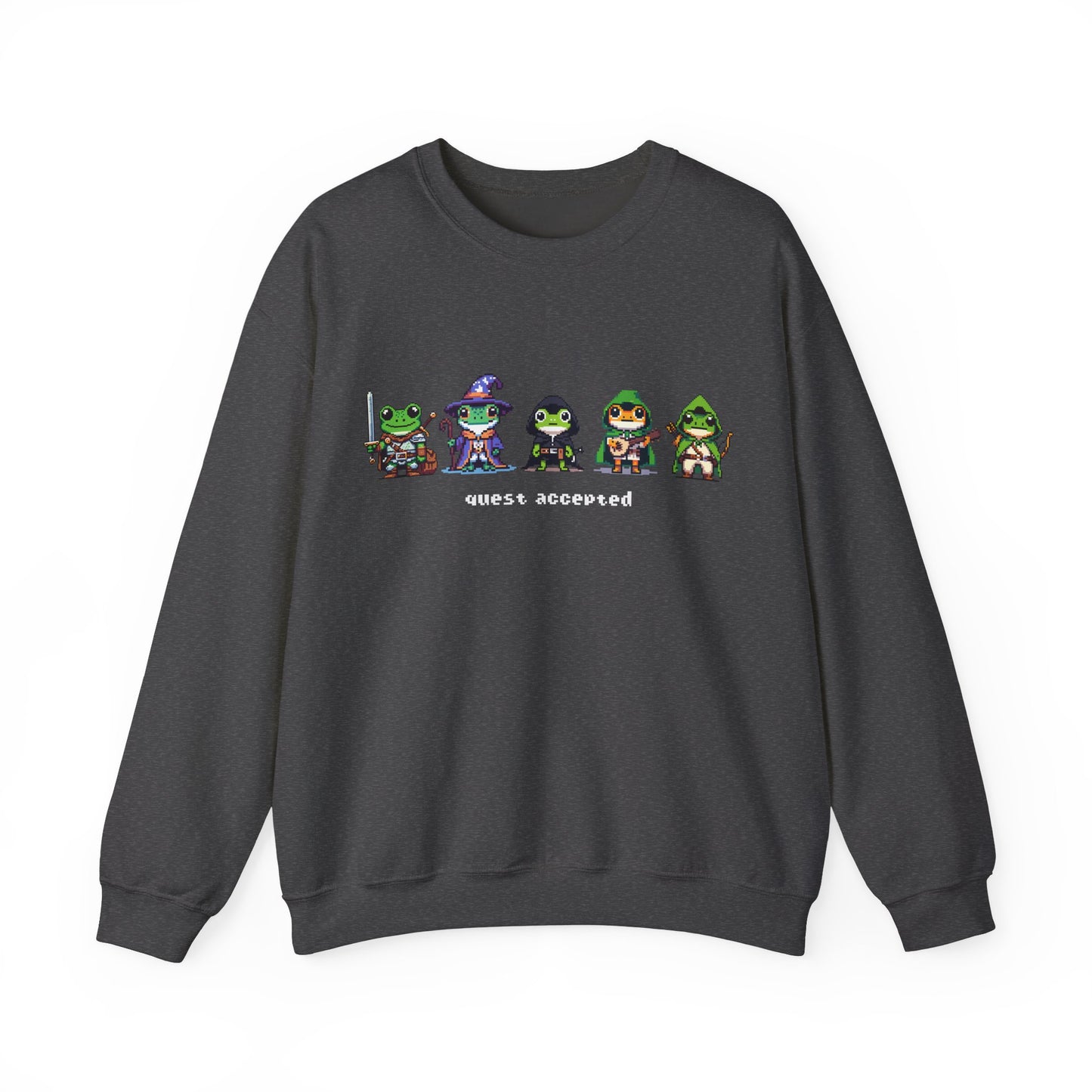 Quest Accepted | Retro Fantasy Frog Pixel Art | Unisex Crewneck Sweatshirt
