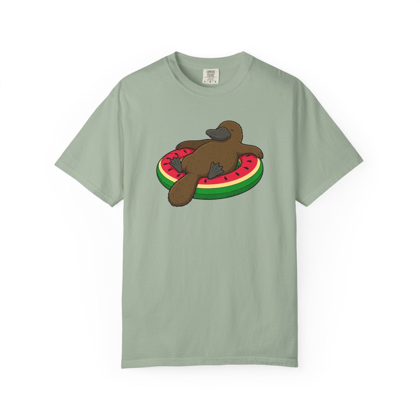 Platypus Pool Float Shirt, Comfort Colors Platypus Tee, Funny Australian Animal T Shirt, Summer Wildlife Shirt, Monotreme Gift