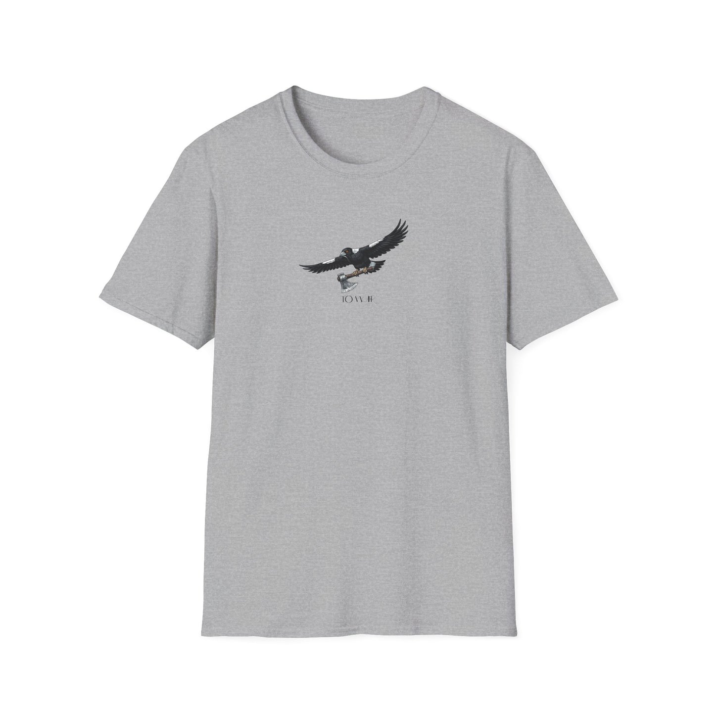 Magpie To War T-Shirt, Australian Magpie Shirt, Bird With Axe Tee, Wildlife Graphic Shirt, Bird Lover Gift, Aussie Bird Tee