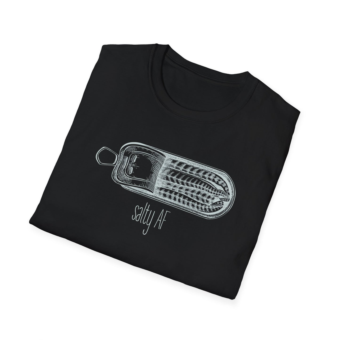 Salty AF Sardine T-Shirt, Sardine Shirt, Fish Lover Tee, Seafood Graphic Shirt, Tinned Fish Tee, Ocean Animal Shirt, Coastal Foodie Gift