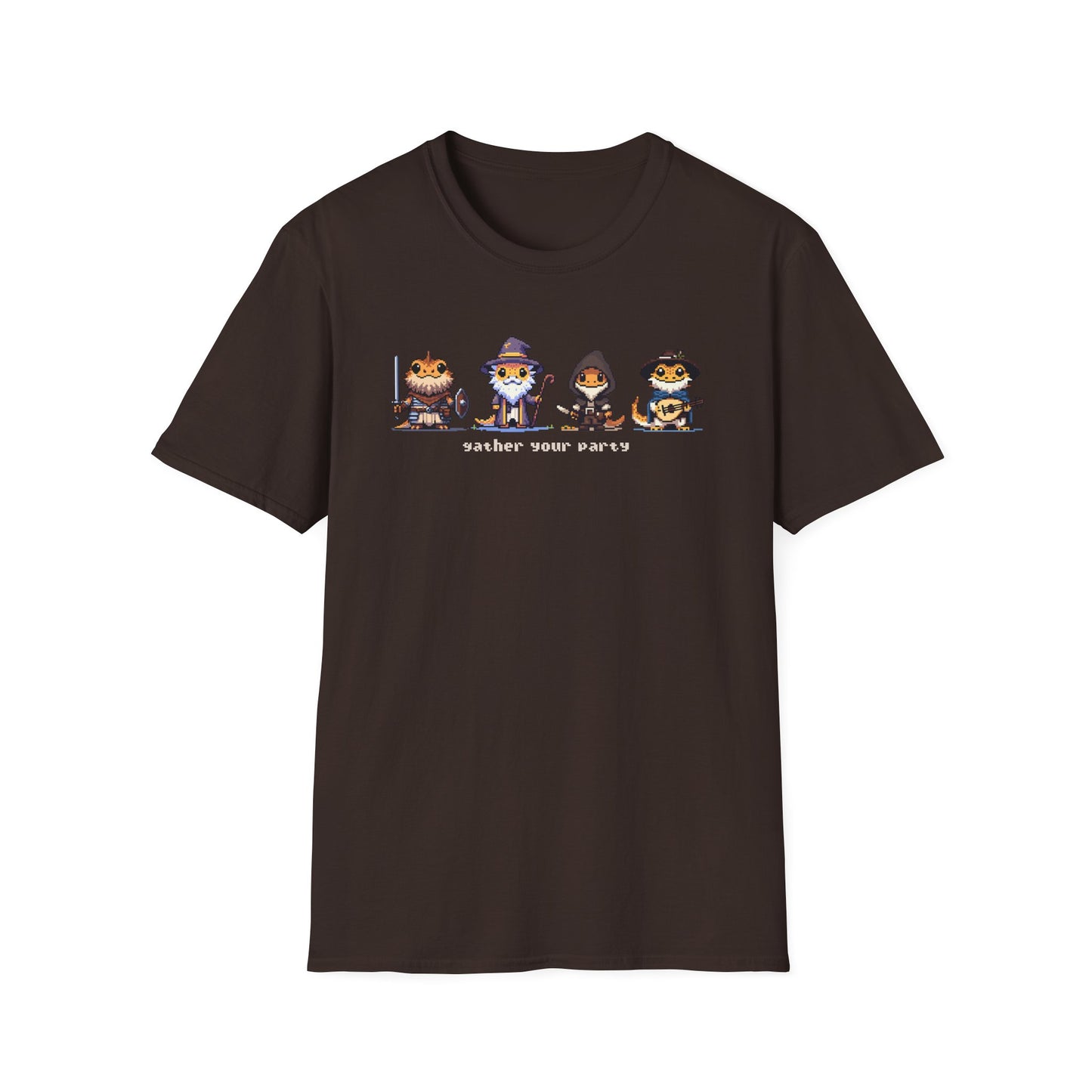 Bearded Dragon RPG T-Shirt, Gather Your Party Shirt, Reptile Lover Tee, DnD Inspired Lizard Shirt, Fantasy Animal Graphic Tee
