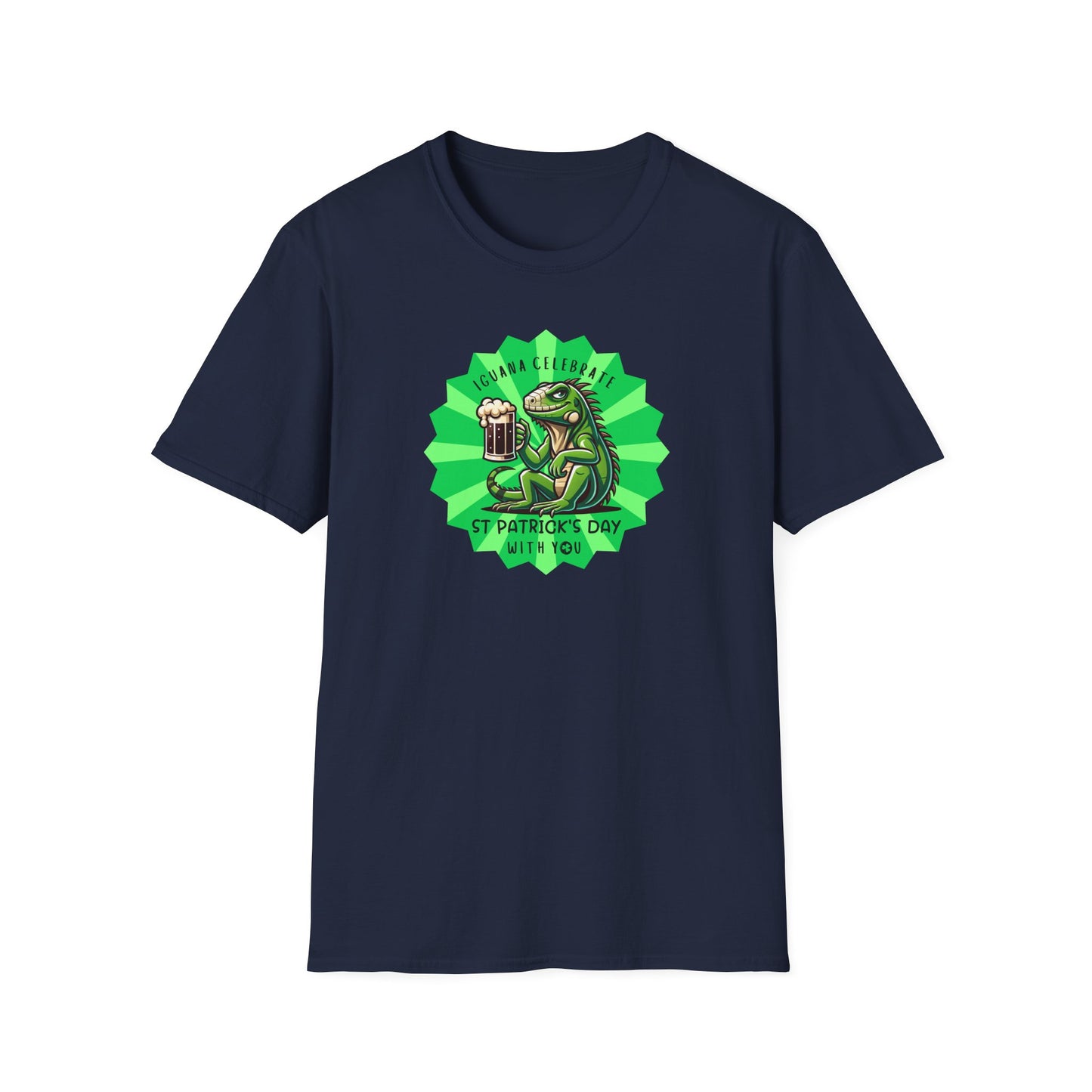 Iguana St Patrick’s Day T-Shirt, Iguana Celebrate Shirt, Reptile Lover Tee, St Paddy’s Day Shirt, Green Beer Party Tee