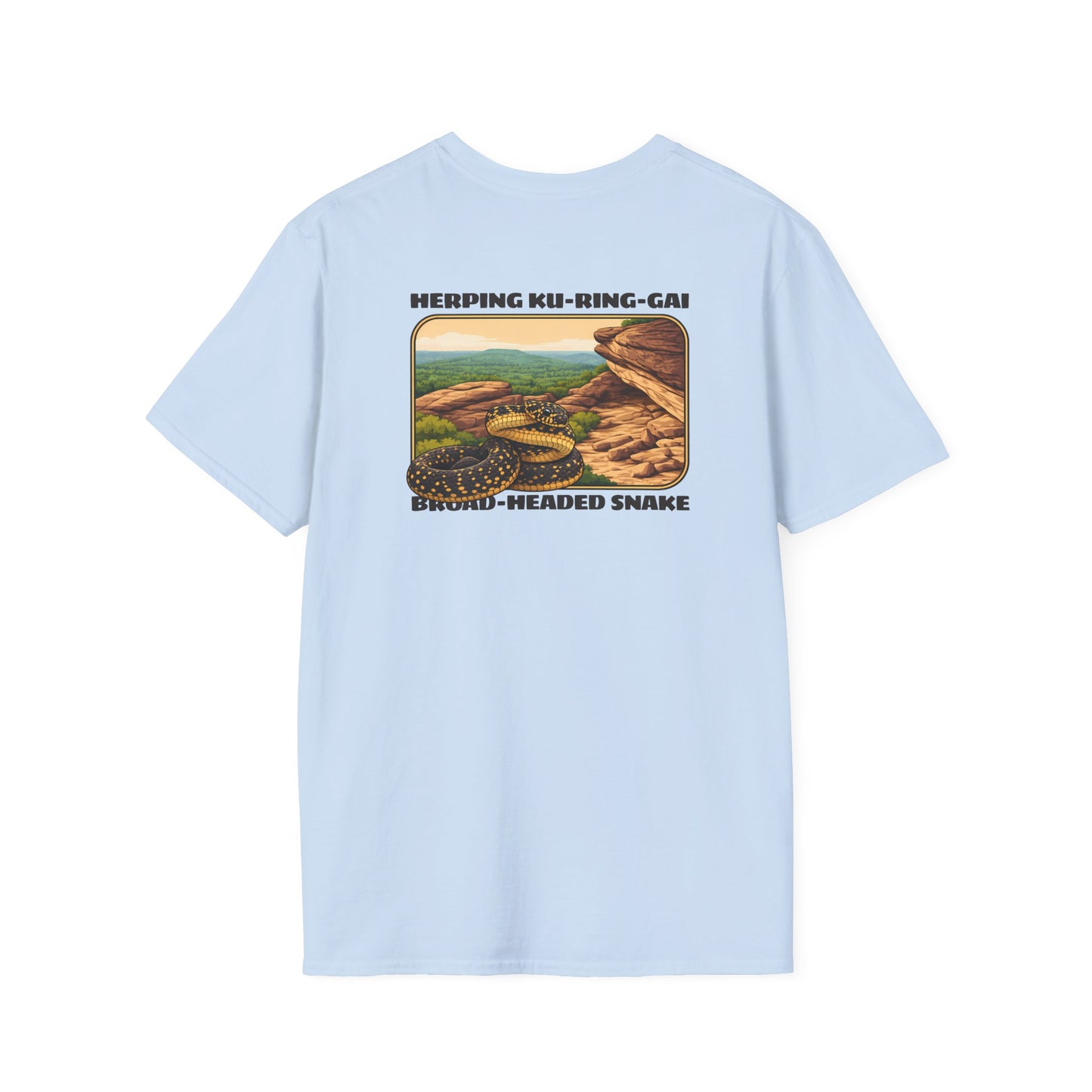 Broad-Headed Snake T-Shirt, Herping Ku-Ring-Gai Shirt, Australian Snake Tee, Reptile Lover Gift, Wildlife Back Print Shirt, Herper Tee