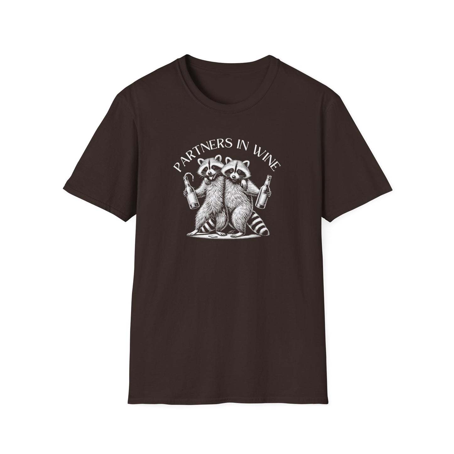Partners In Wine Raccoon T-Shirt, Raccoon Lover Shirt, Trash Panda Tee, Wine Shirt, Animal Graphic Tee, Best Friend Gift