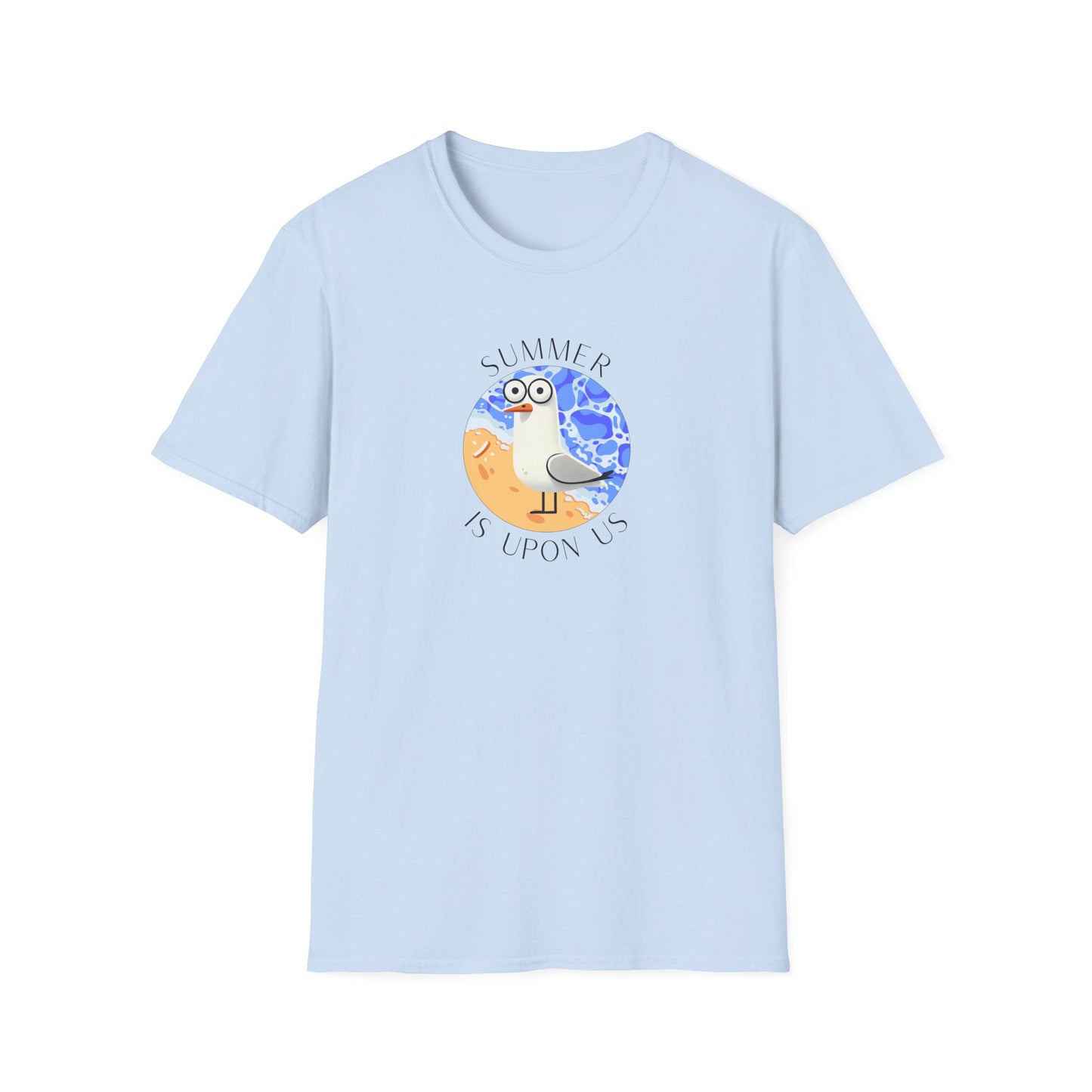 Seagull Summer T-Shirt, Summer Is Upon Us Shirt, Beach Bird Tee, Coastal Animal Shirt, Ocean Lover Gift, Aussie Seagull Graphic Tee