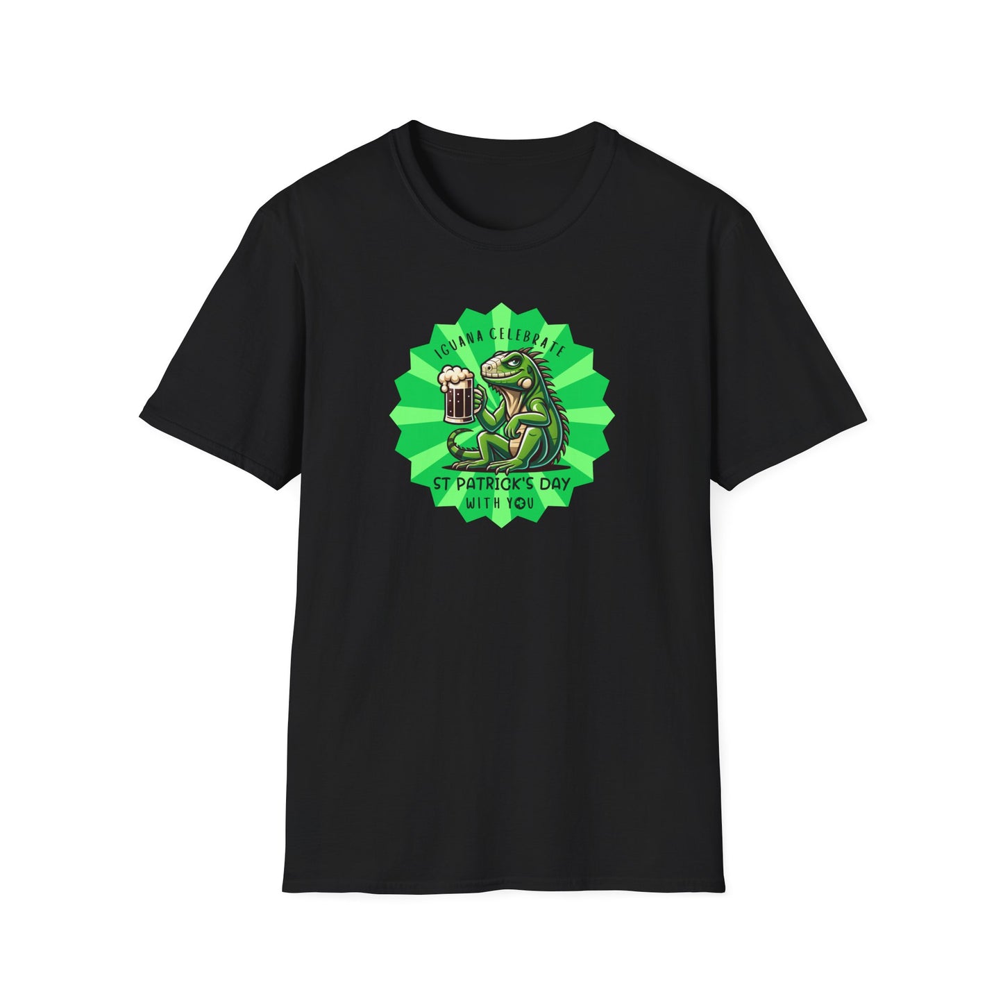 Iguana St Patrick’s Day T-Shirt, Iguana Celebrate Shirt, Reptile Lover Tee, St Paddy’s Day Shirt, Green Beer Party Tee