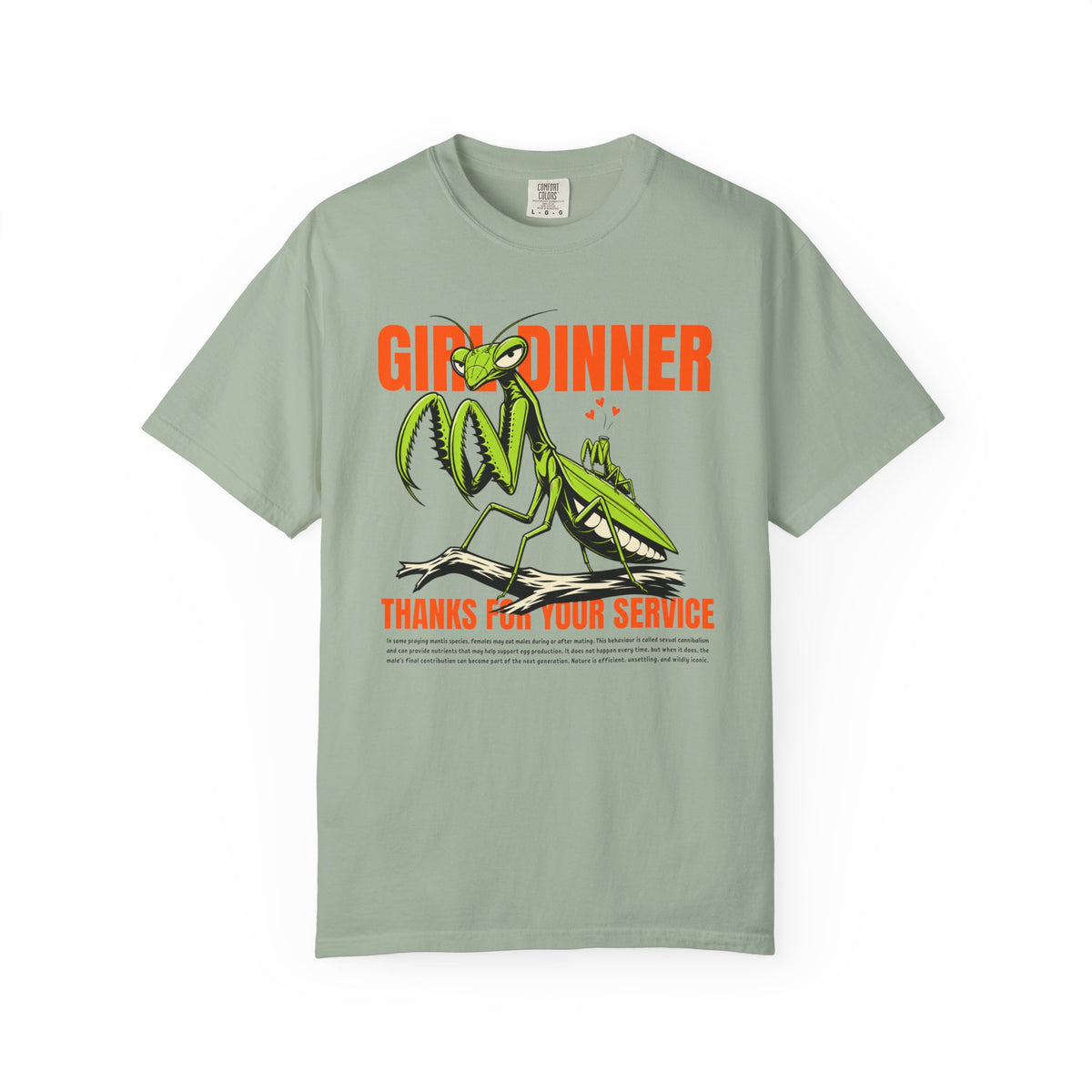 Praying Mantis Girl Dinner Shirt, Comfort Colors Mantis Tee, Funny Insect T Shirt, Dark Humor Bug Shirt, Entomology Gift, Bug Lover Tee