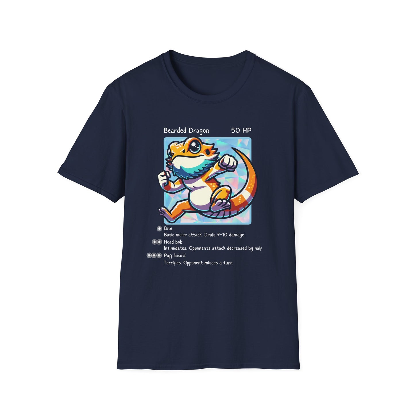 Bearded Dragon Trading Card T-Shirt, Reptile Gamer Shirt, Beardie Owner Tee, Lizard Battle Card Shirt, Reptile Lover Gift