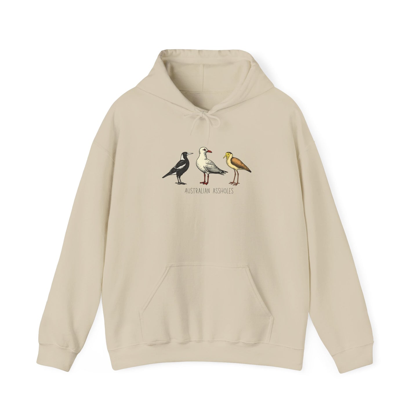 Australian Assholes Hoodie, Funny Australian Bird Hoodie, Magpie Hoodie, Bin Chicken Hoodie, Seagull Hoodie, Aussie Humor Sweatshirt, Bird Nerd Hoodie