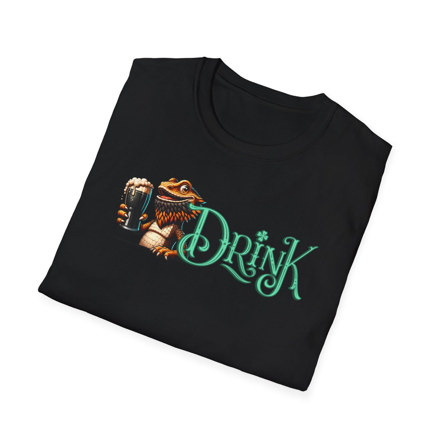 Bearded Dragon St Patrick’s Day T-Shirt, Reptile Lover Shirt, Lizard Drinking Tee, St Paddy’s Day Party Shirt, Green Beer Tee