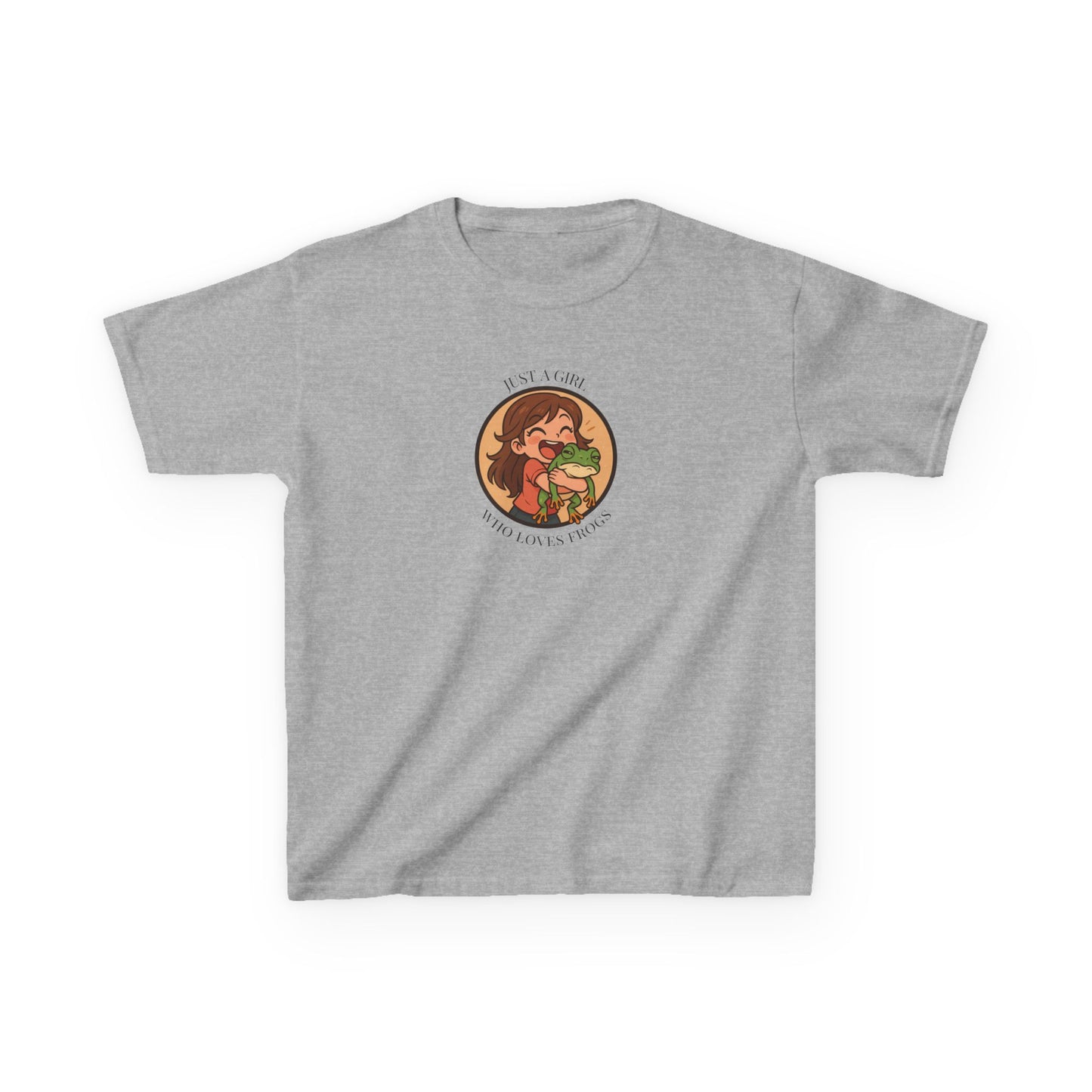 Kids Frog T-Shirt | Just a Girl Who Loves Frogs | Cute Frog Lover Shirt for Kids | Kawaii Animal Tee | Nature Girl Top