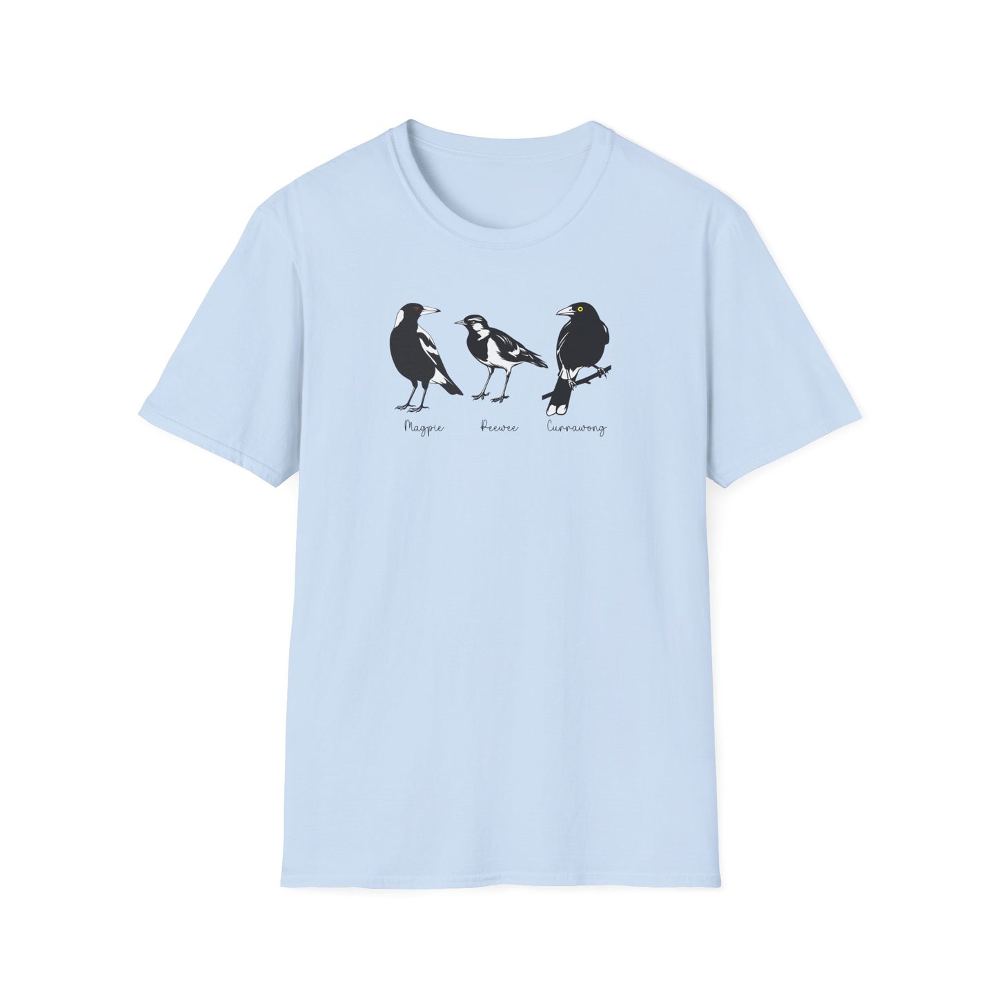 Australian Bird T-Shirt Magpie Peewee Currawong Shirt, Bird Nerd Tee, Black And White Birds Shirt, Aussie Bird Lover Gift