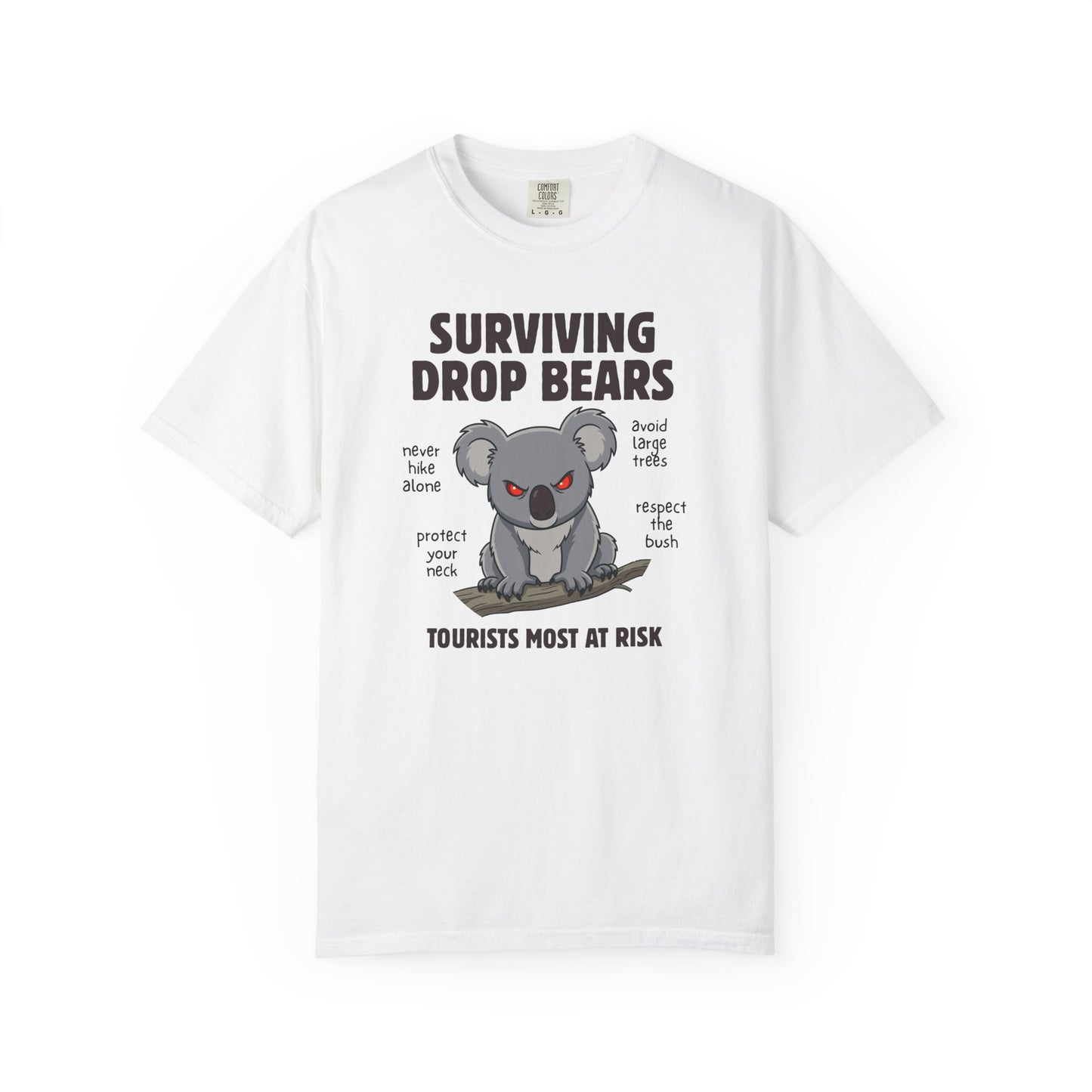 Surviving Drop Bears Shirt, Comfort Colors Hiking Tee, Funny Australian Wildlife Shirt, Drop Bear Tourist T Shirt, Camping Humor Tee