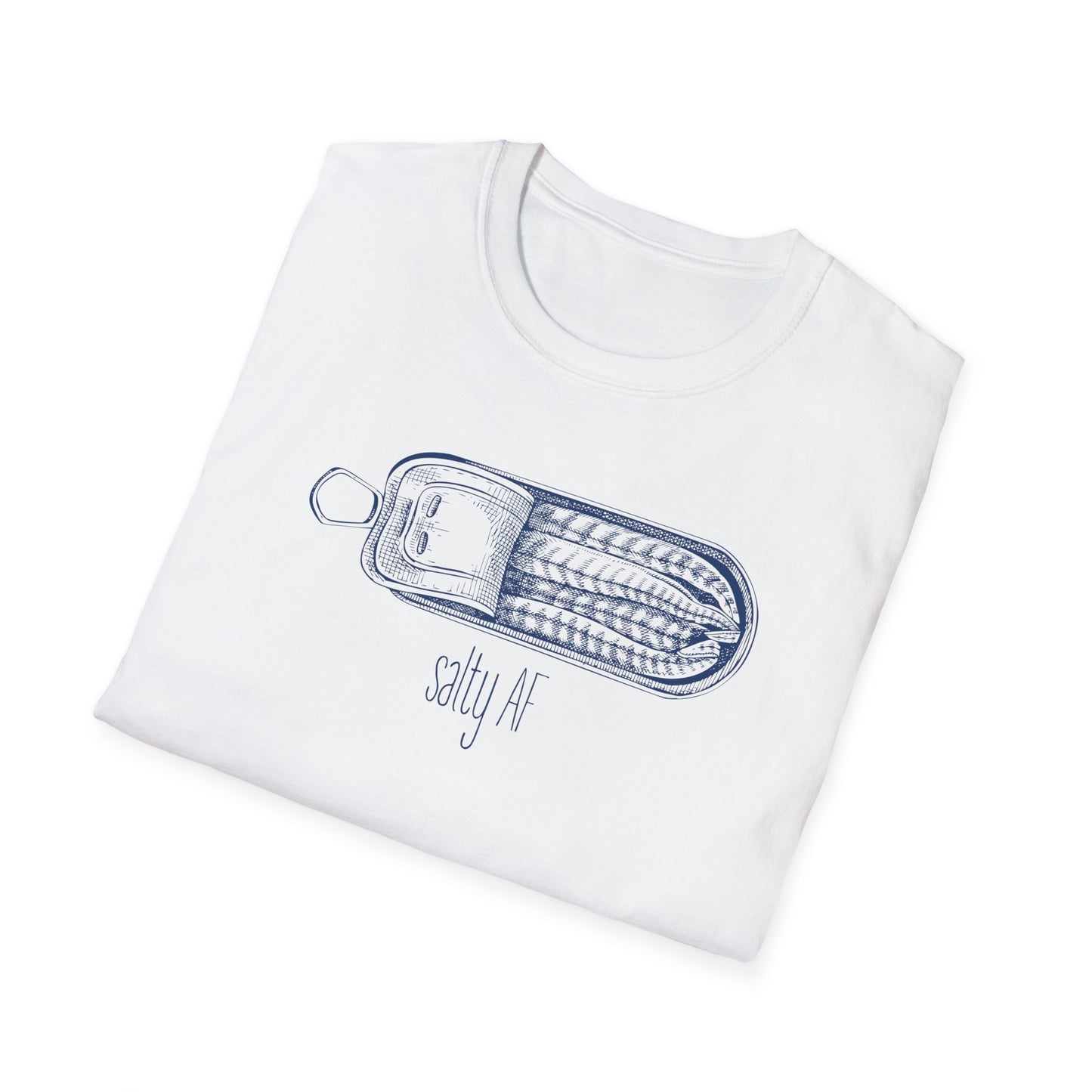 Salty AF Sardine T-Shirt, Sardine Shirt, Fish Lover Tee, Seafood Graphic Shirt, Tinned Fish Tee, Ocean Animal Shirt, Coastal Foodie Gift