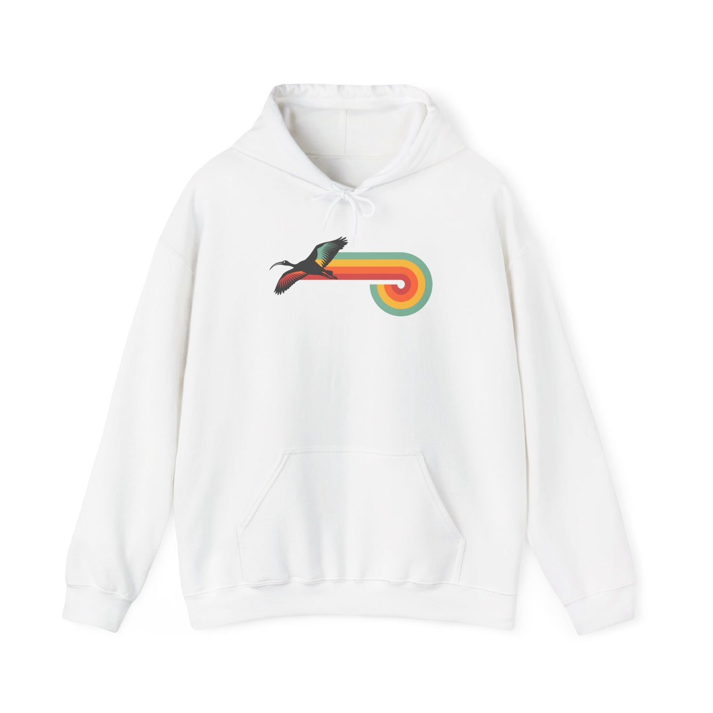 Retro Ibis Hoodie, Bin Chicken Hoodie, Vintage Bird Hoodie, Funny Australian Bird Hoodie, Retro Aussie Hoodie, White Ibis Sweatshirt, Bird Lover Gift