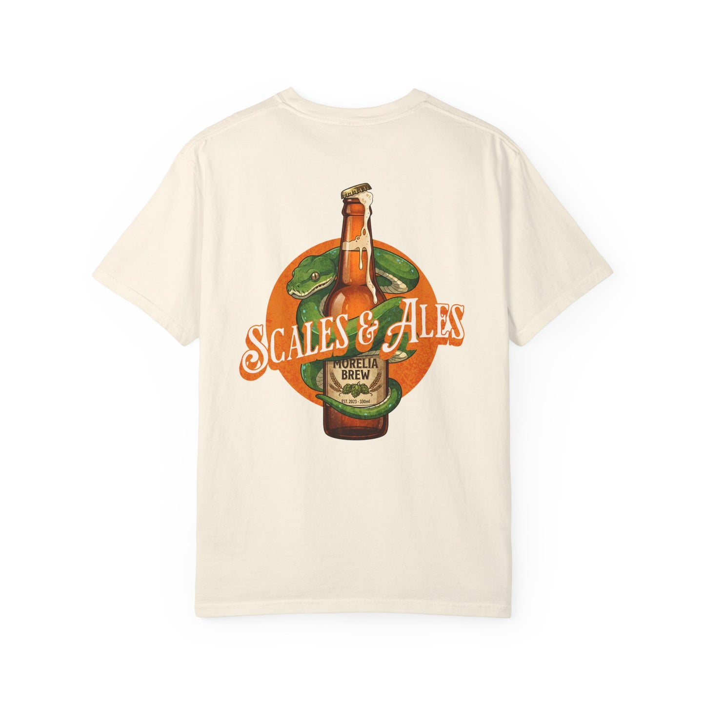 Scales and Ales Shirt, Green Tree Python Comfort Colors Tee, Snake Beer Shirt, Reptile Lover Gift, Double Sided Graphic T Shirt, Beer Lover