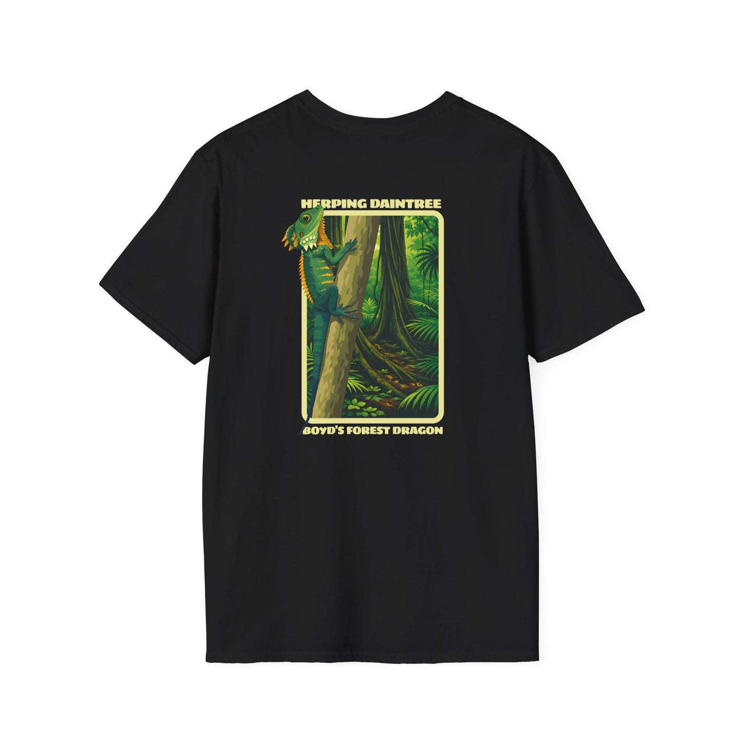 Boyd’s Forest Dragon T-Shirt, Herping Daintree Shirt, Australian Reptile Tee, Rainforest Wildlife Shirt, Lizard Lover Gift, Back Print Tee