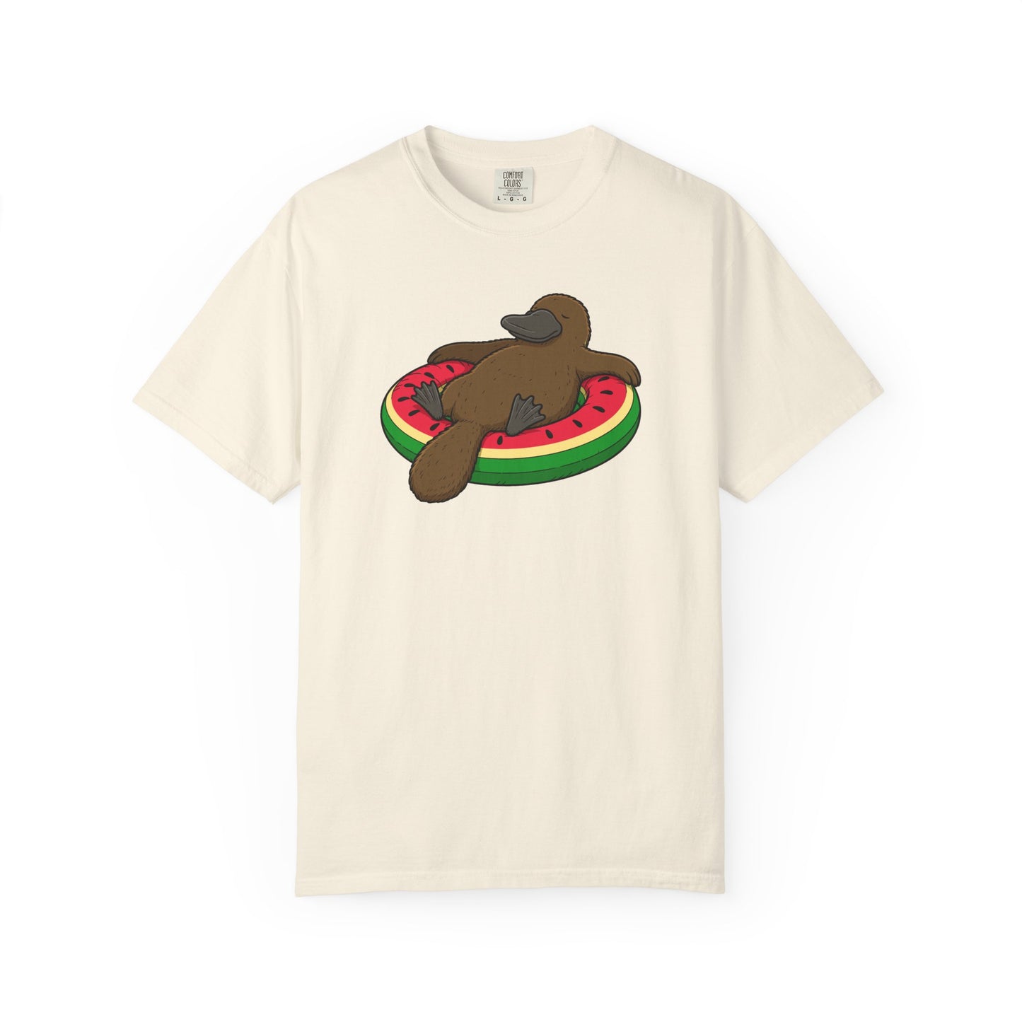 Platypus Pool Float Shirt, Comfort Colors Platypus Tee, Funny Australian Animal T Shirt, Summer Wildlife Shirt, Monotreme Gift