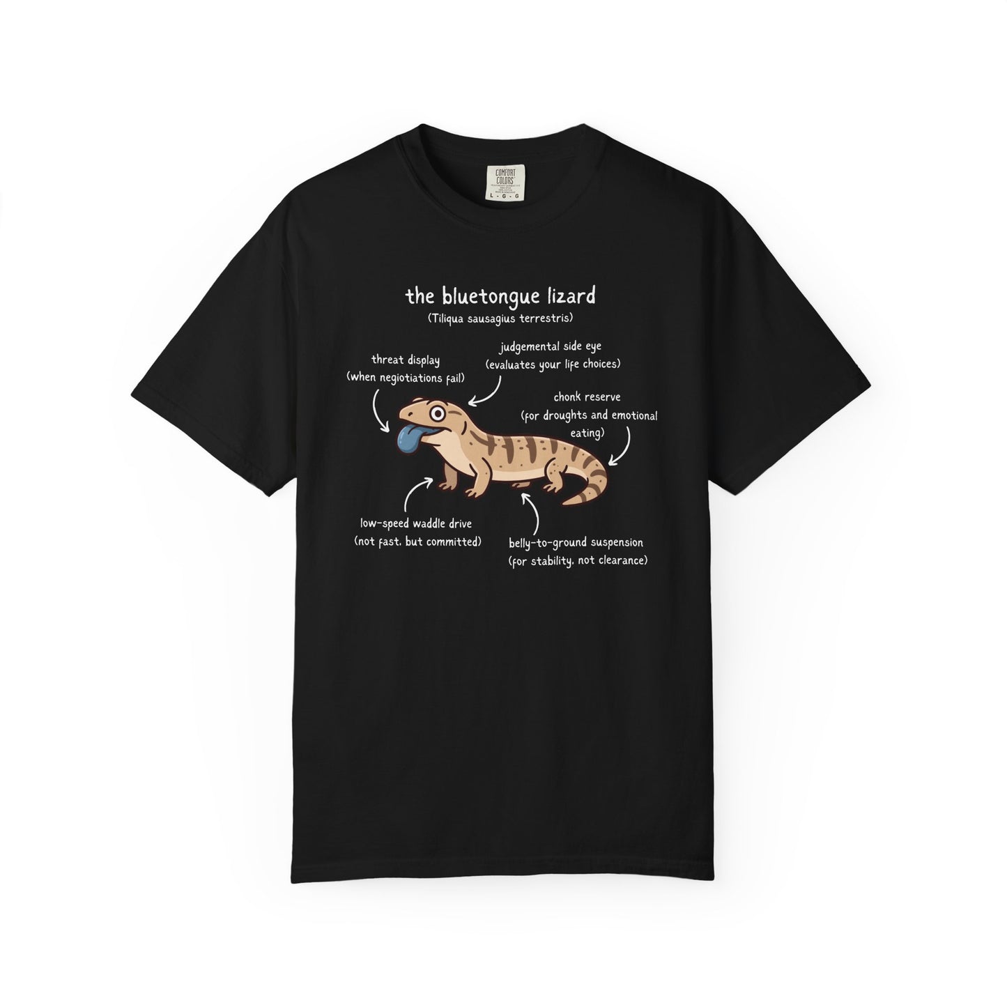 Anatomy of a Blue Tongue Lizard Shirt, Comfort Colors Reptile Tee, Funny Bluetongue Skink T Shirt, Australian Lizard Gift, Herpetology Shirt