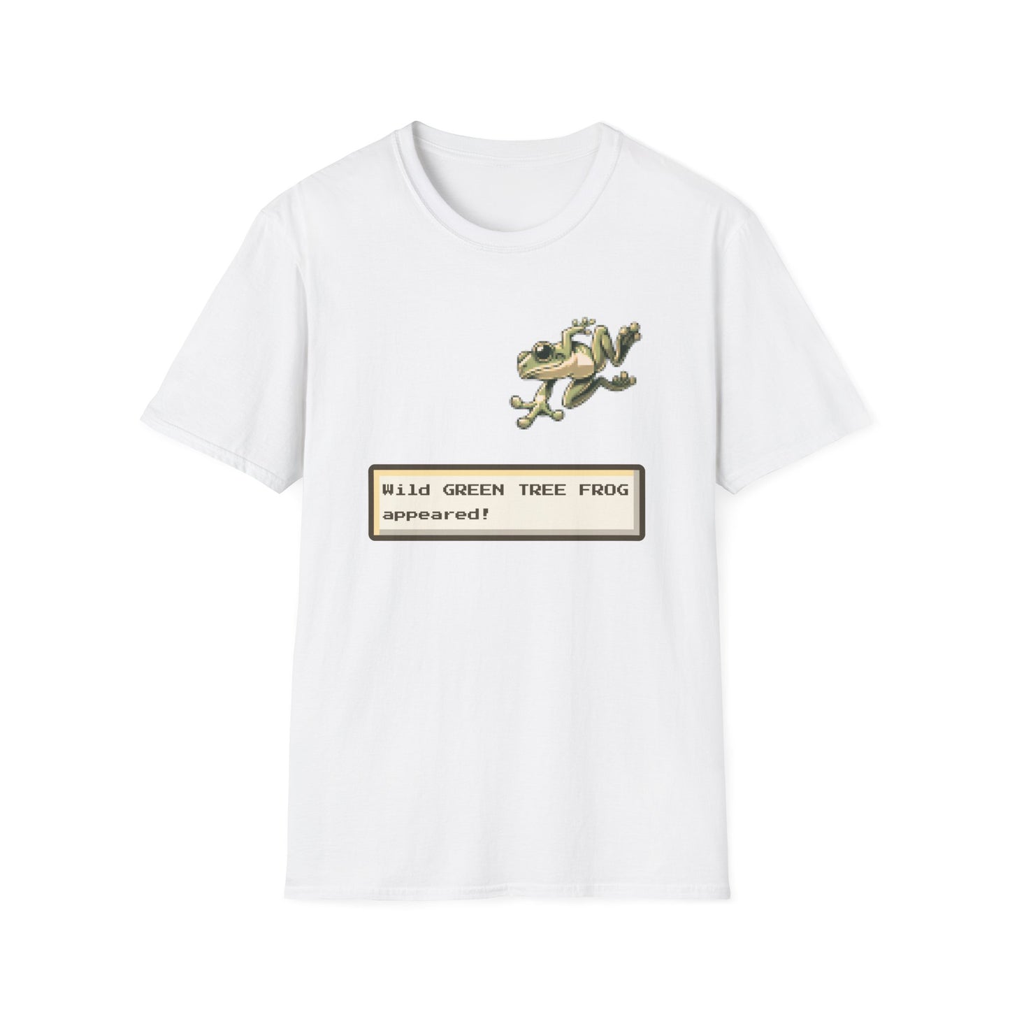 A Wild Green Tree Frog Appears T-Shirt – Funny Australian Amphibian Gamer Tee
