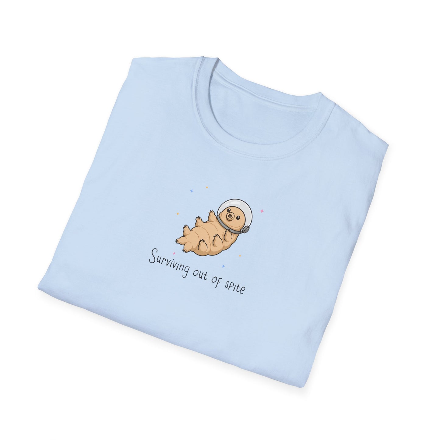 Tardigrade T-Shirt Surviving Out of Spite, Funny Science Shirt, Water Bear Tee, Nerd Humor Shirt, Biology Shirt, Cute Space Tardigrade