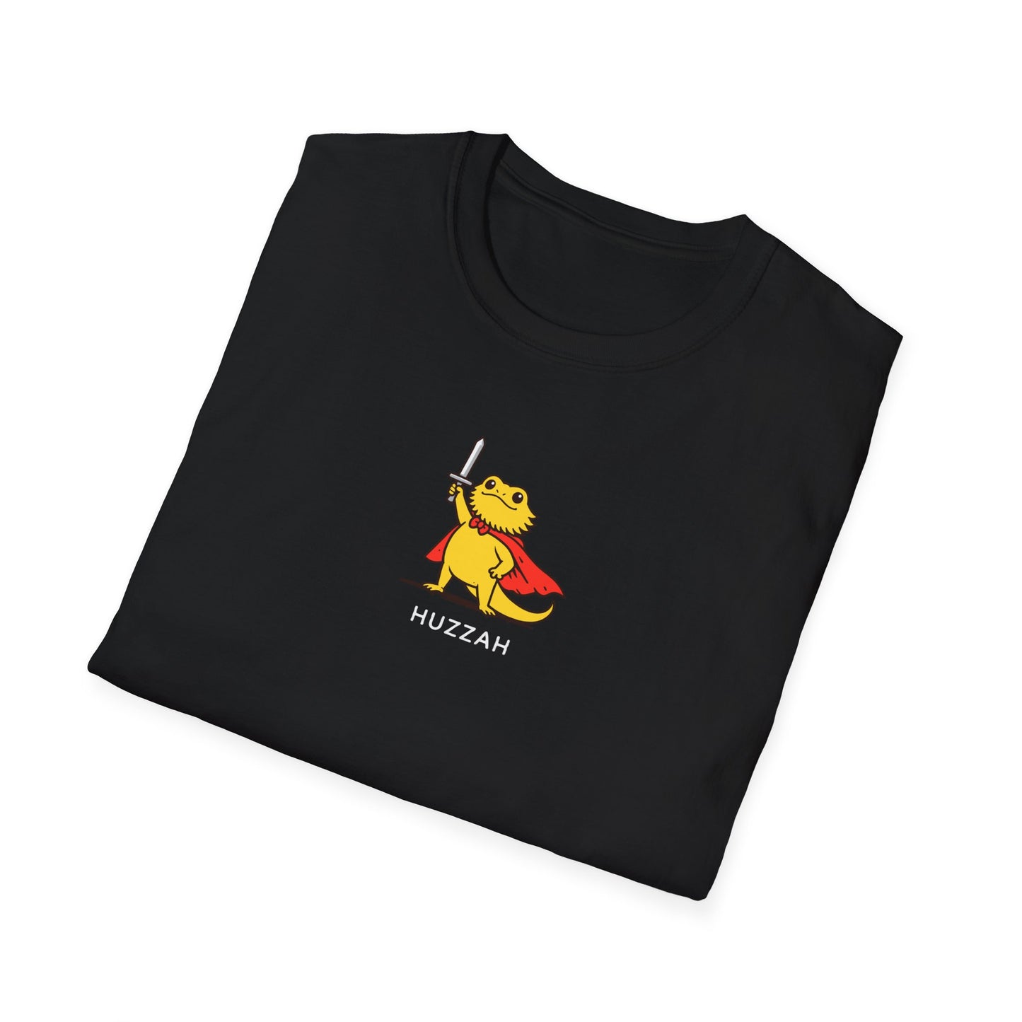 Huzzah Bearded Dragon T-Shirt, Funny Bearded Dragon Shirt, Cute Lizard Knight Tee, Reptile Lover Gift Shirt, Fantasy Lizard T-Shirt