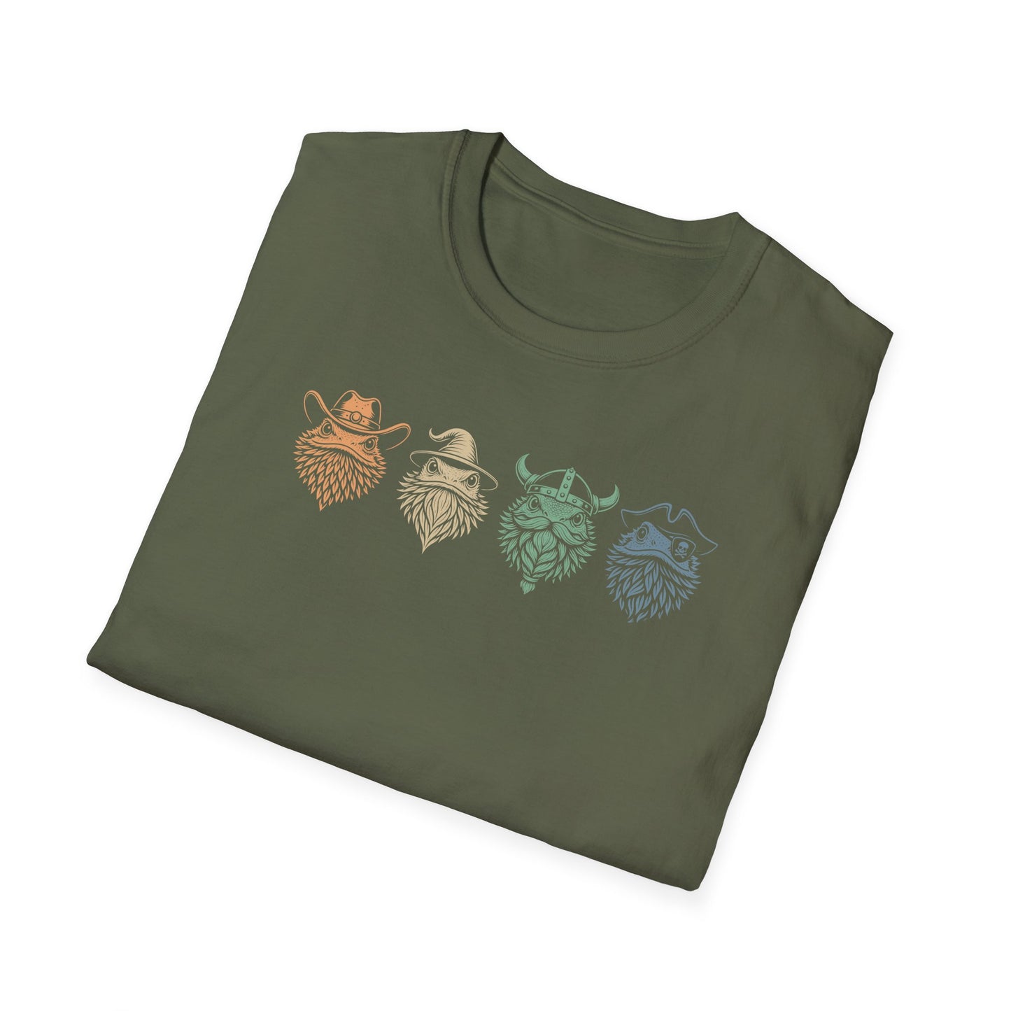 Whimsical Bearded Dragon T-Shirt Funny Reptile Shirt, Bearded Dragon Heads Tee, Cute Lizard Graphic, Herpetology Gift