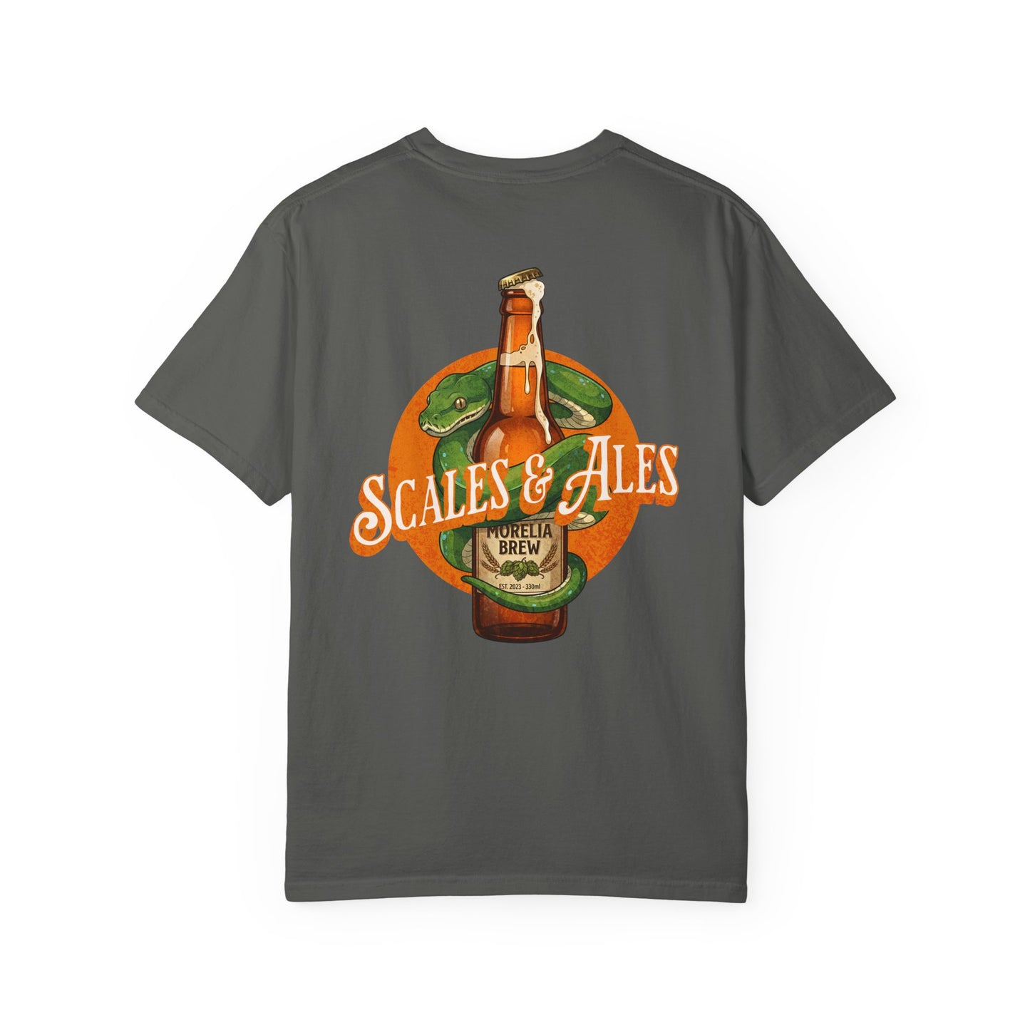Scales and Ales Shirt, Green Tree Python Comfort Colors Tee, Snake Beer Shirt, Reptile Lover Gift, Double Sided Graphic T Shirt, Beer Lover