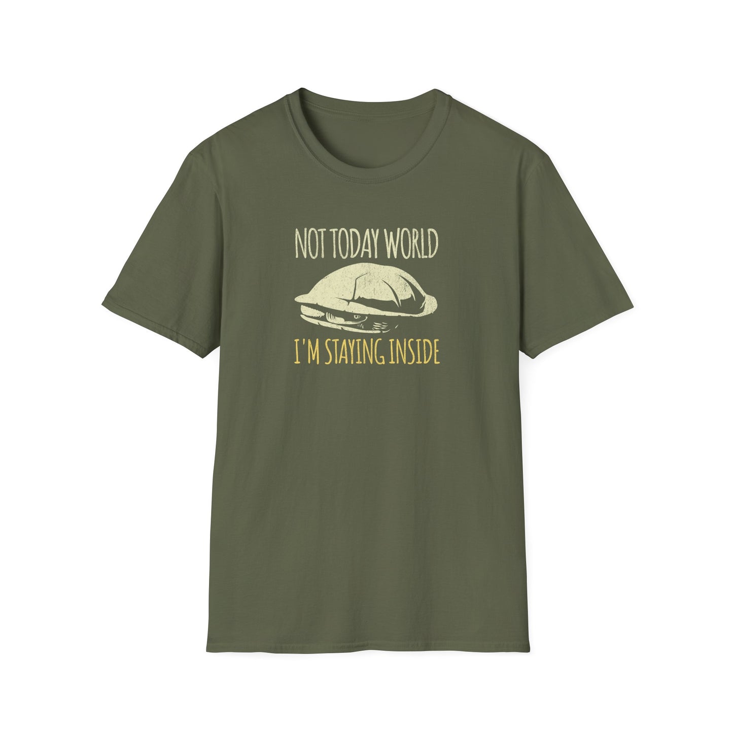 Funny Turtle T-Shirt, Not Today World I’m Staying Inside Shirt, Introvert Turtle Tee, Hermit Mood Shirt, Cute Turtle Lover Gift