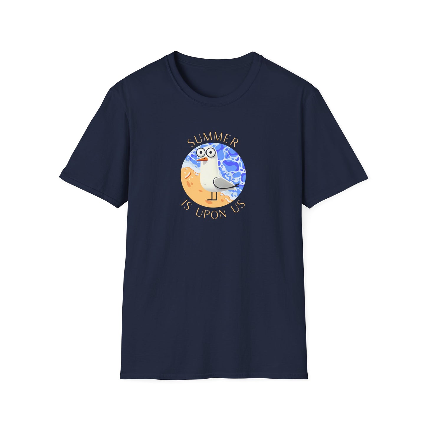 Seagull Summer T-Shirt, Summer Is Upon Us Shirt, Beach Bird Tee, Coastal Animal Shirt, Ocean Lover Gift, Aussie Seagull Graphic Tee