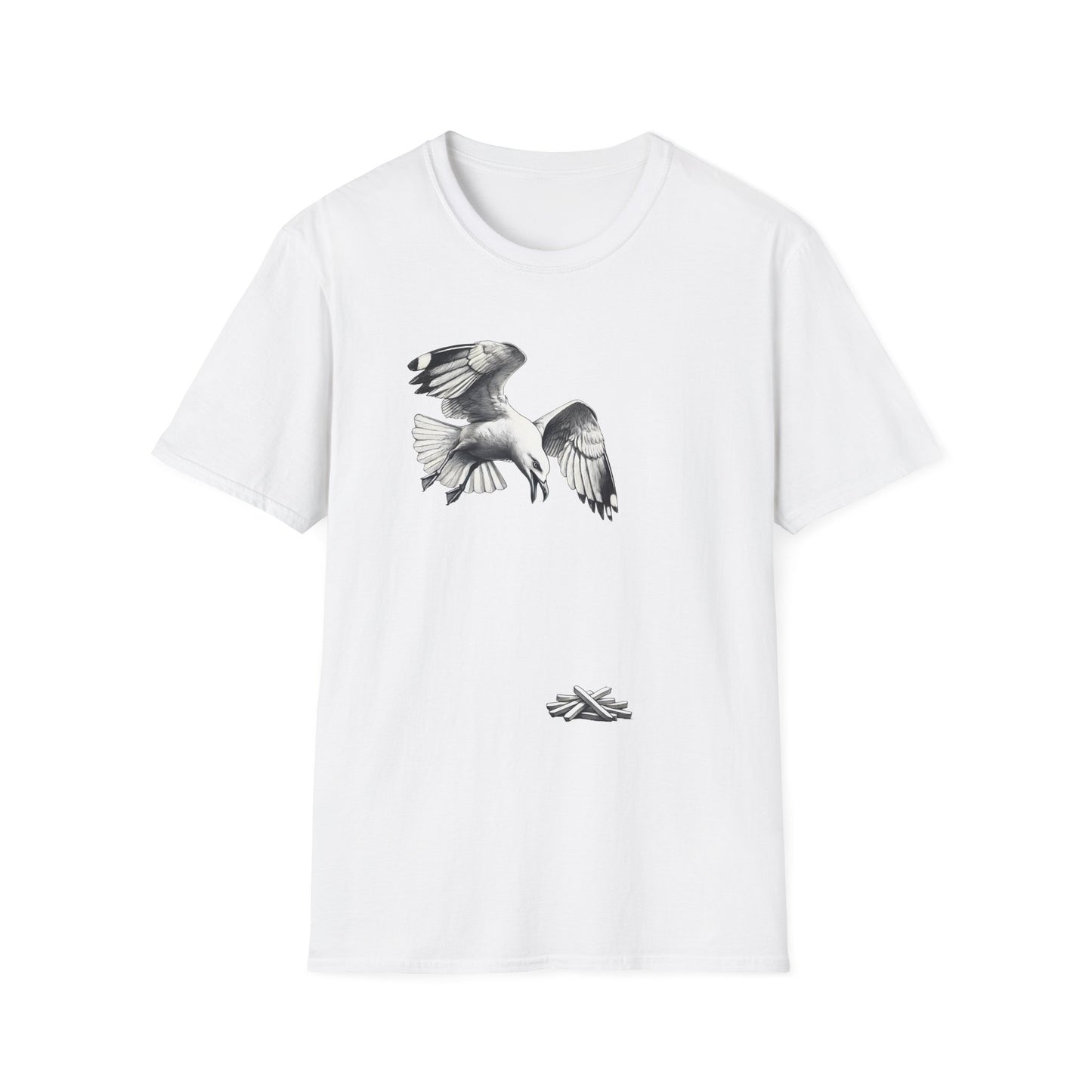Seagull Chip T-Shirt, Seagull French Fry Shirt, Bird Lover Tee, Beach Bird Graphic Shirt, Coastal Wildlife Tee, Ocean Animal Gift