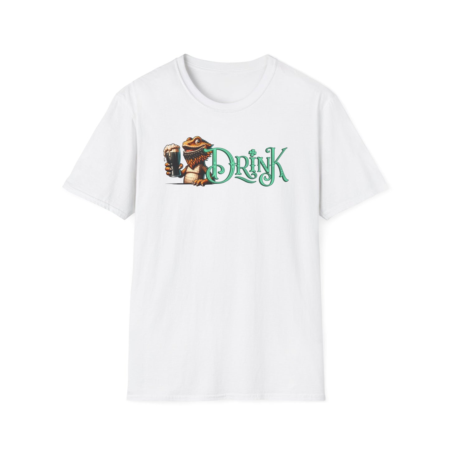 Bearded Dragon St Patrick’s Day T-Shirt, Reptile Lover Shirt, Lizard Drinking Tee, St Paddy’s Day Party Shirt, Green Beer Tee