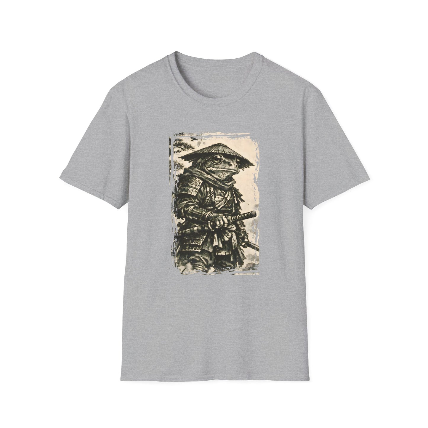 Green Tree Frog Samurai T-Shirt | Frog Warrior Ukiyo-e Style Tee | Japanese Ink Animal Shirt | Frog Art