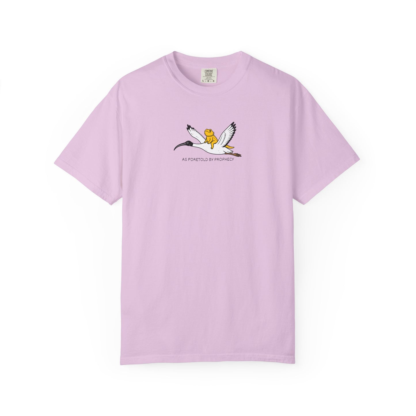 Bearded Dragon Riding Ibis Shirt, As Foretold By Prophecy Tee, Funny Australian Animal Shirt, Bin Chicken Meme Shirt, Comfort Colors Tee