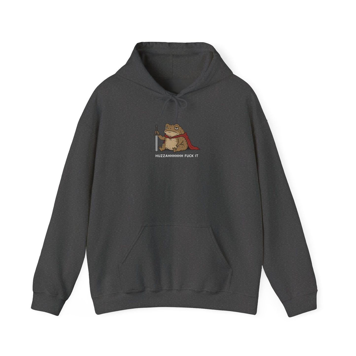 Huzzah Toad Hoodie, Funny Frog Hoodie, Medieval Frog Hoodie, Knight Frog Hoodie, Meme Hoodie, Goblincore Hoodie, Fantasy Animal Sweatshirt