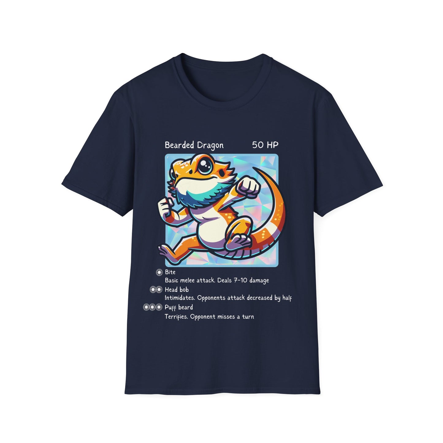 Bearded Dragon Trading Card Unisex Softstyle T-Shirt, Reptile Lover Tee, Animal Graphic Shirt, Pet Owner Gift, Wildlife Fashion Top