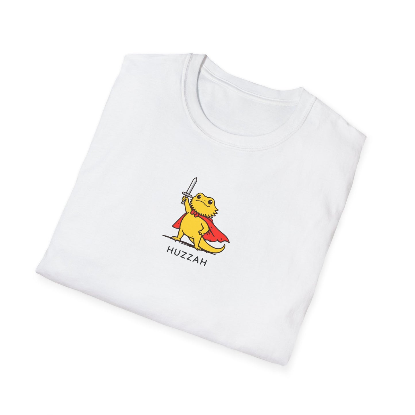 Huzzah Bearded Dragon T-Shirt, Funny Bearded Dragon Shirt, Cute Lizard Knight Tee, Reptile Lover Gift Shirt, Fantasy Lizard T-Shirt